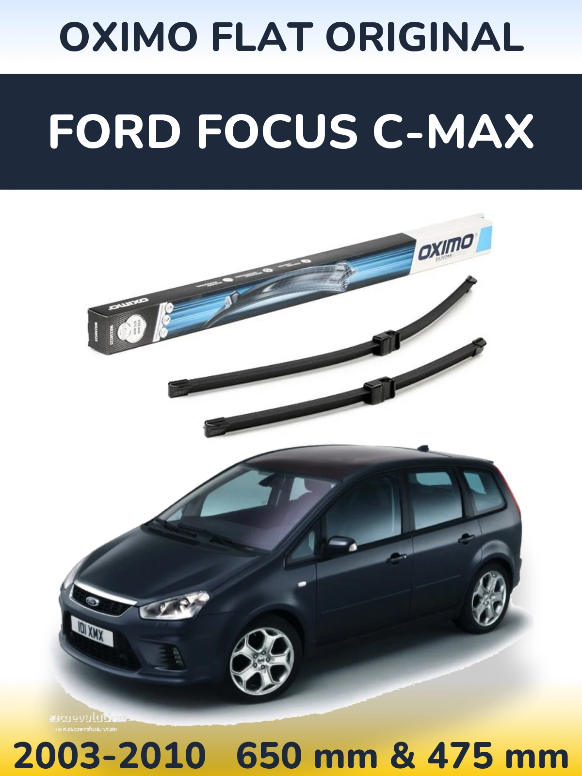 Комплект передніх щіток Oximo Flat Original 650 & 475 мм для Ford Focus C-MAX 2003-2010