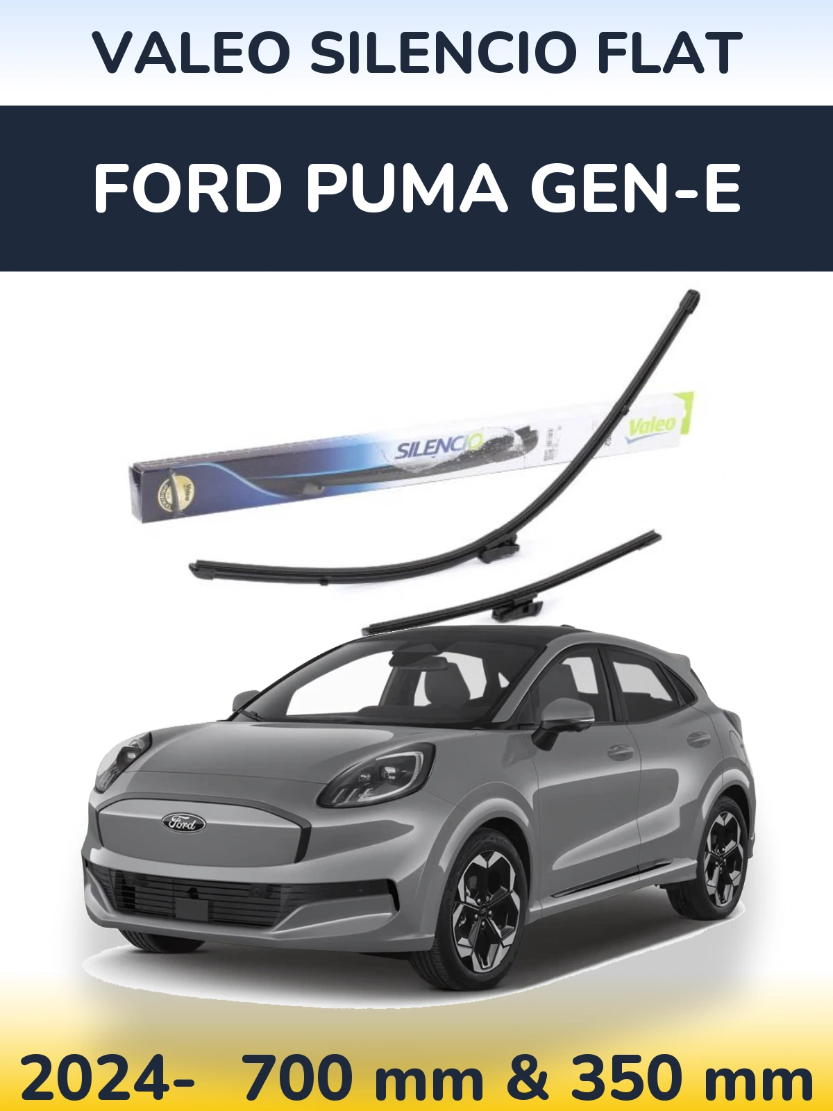 Комплект передних дворников Valeo Silencio Flat 700 & 350 мм для Ford Puma Gen-E 2024-2026