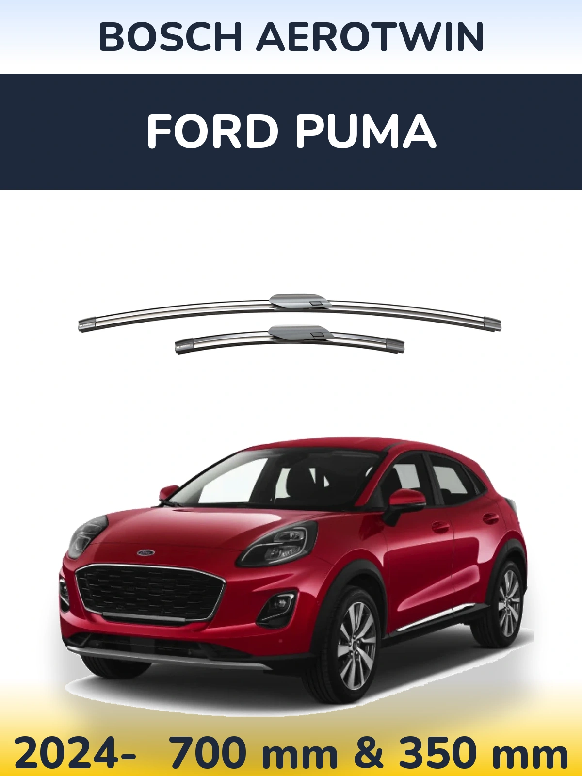 Komplet przednich wycieraczek BOSCH AeroTwin 700 & 360 mm do Ford Puma 2024-2026