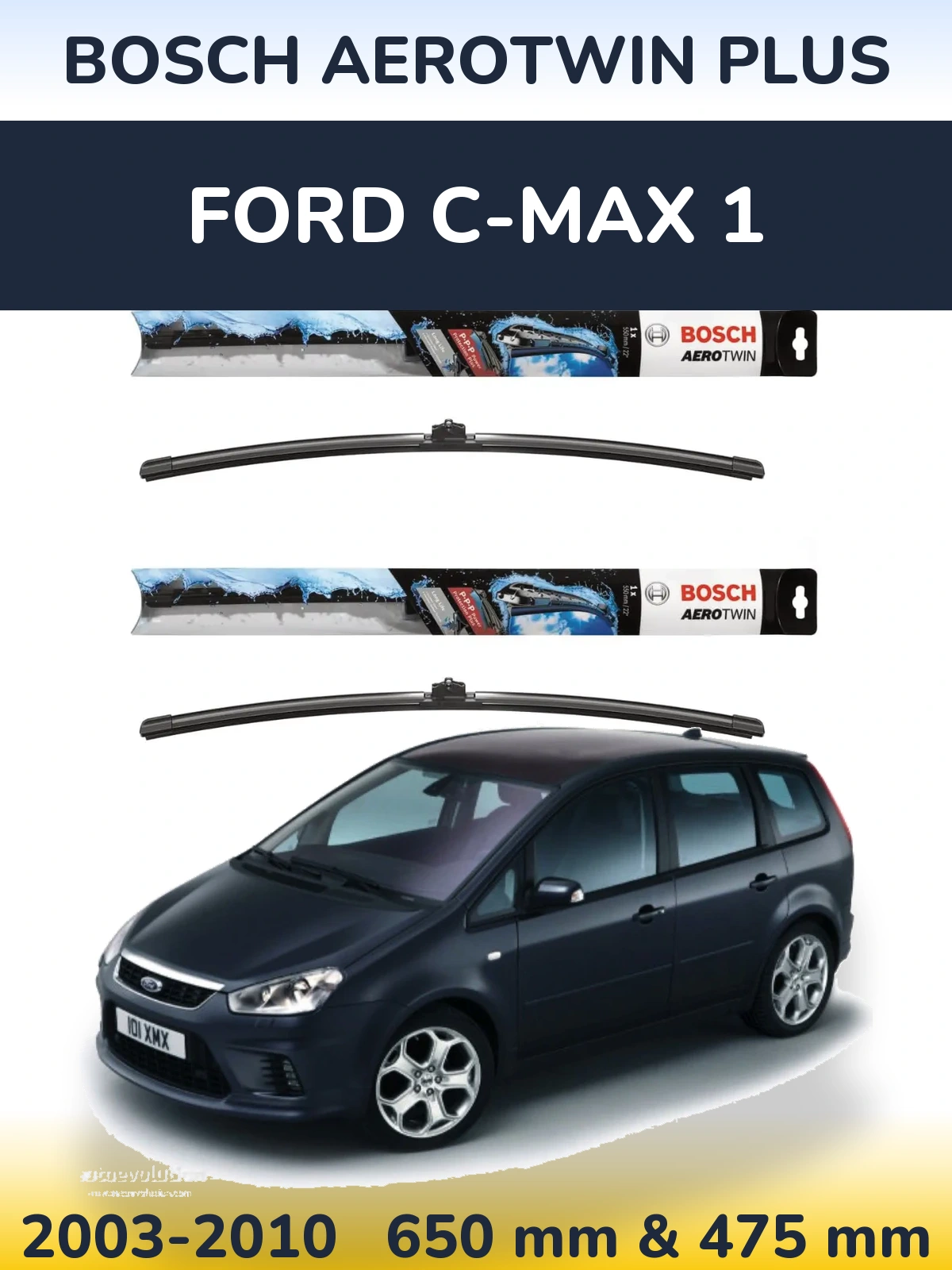 Komplet przednich wycieraczek BOSCH AeroTwin Plus 650 & 475 mm do Ford C-MAX 1 2003-2010