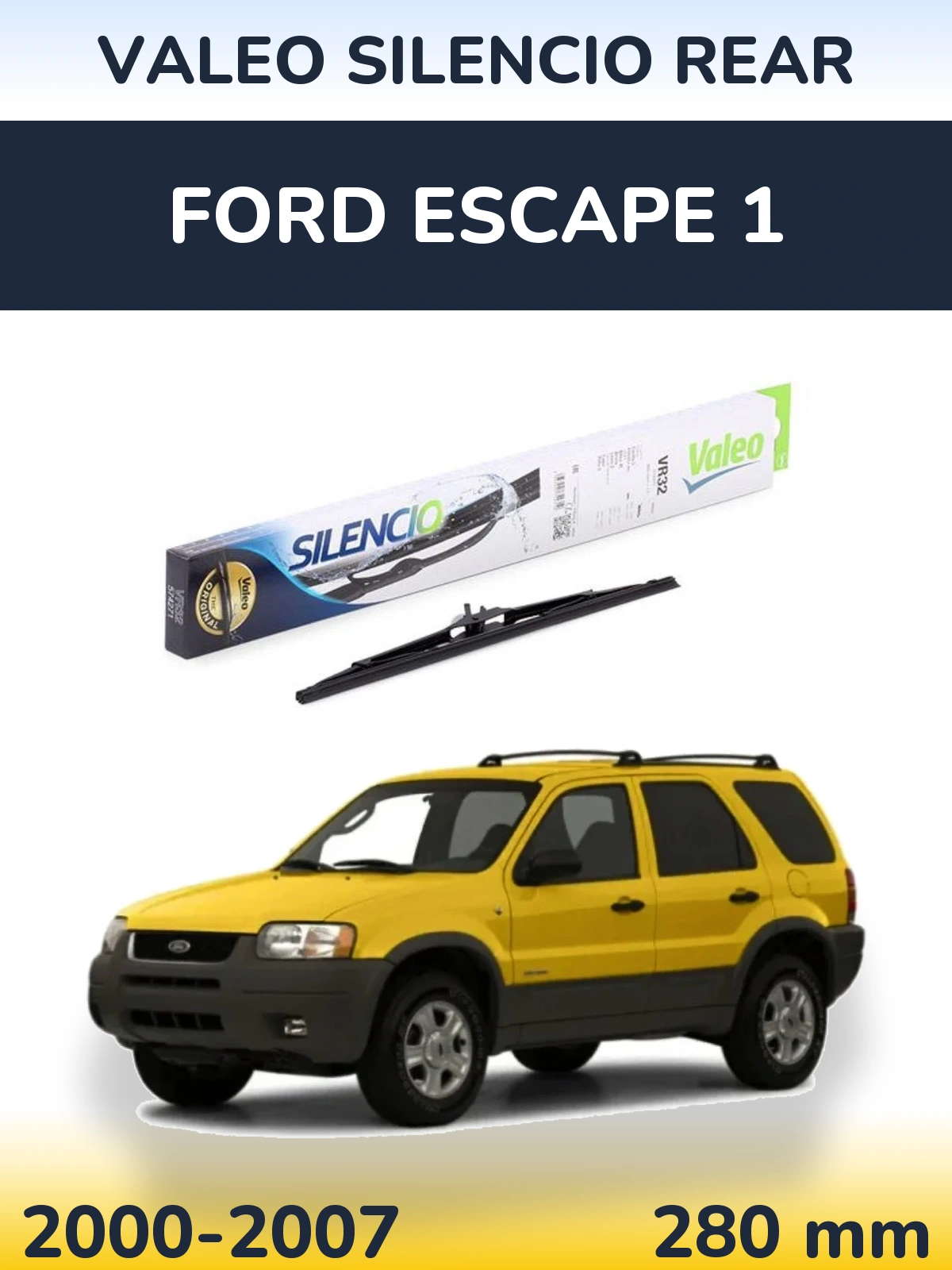 Rear wiper blade Valeo Silencio Rear 280 mm for Ford Escape 1 2000-2007