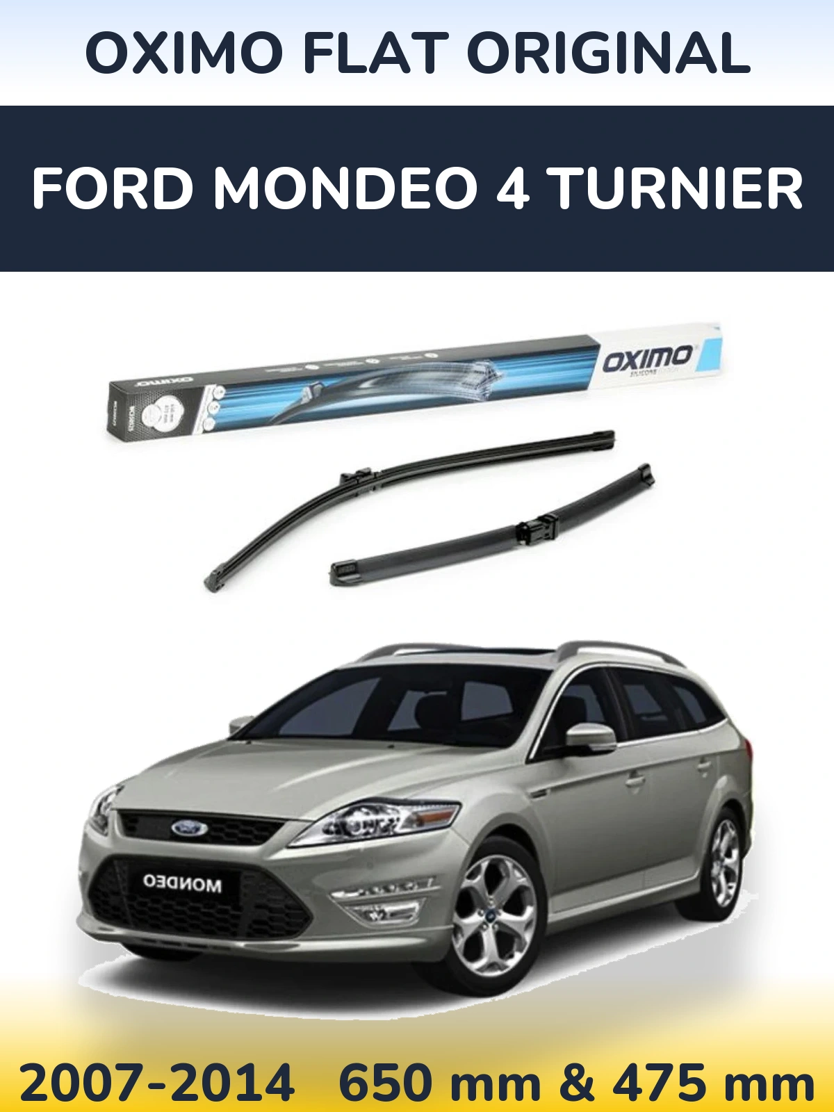 Комплект передних дворников Oximo Flat Original 650 & 475 мм для Ford Mondeo 4 Turnier 2007-2014