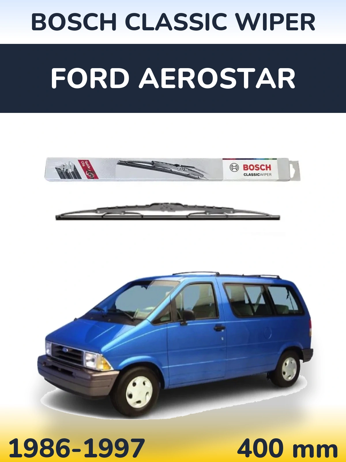 Задний дворник BOSCH Classic Wiper 400 мм для Ford Aerostar 1986-1997