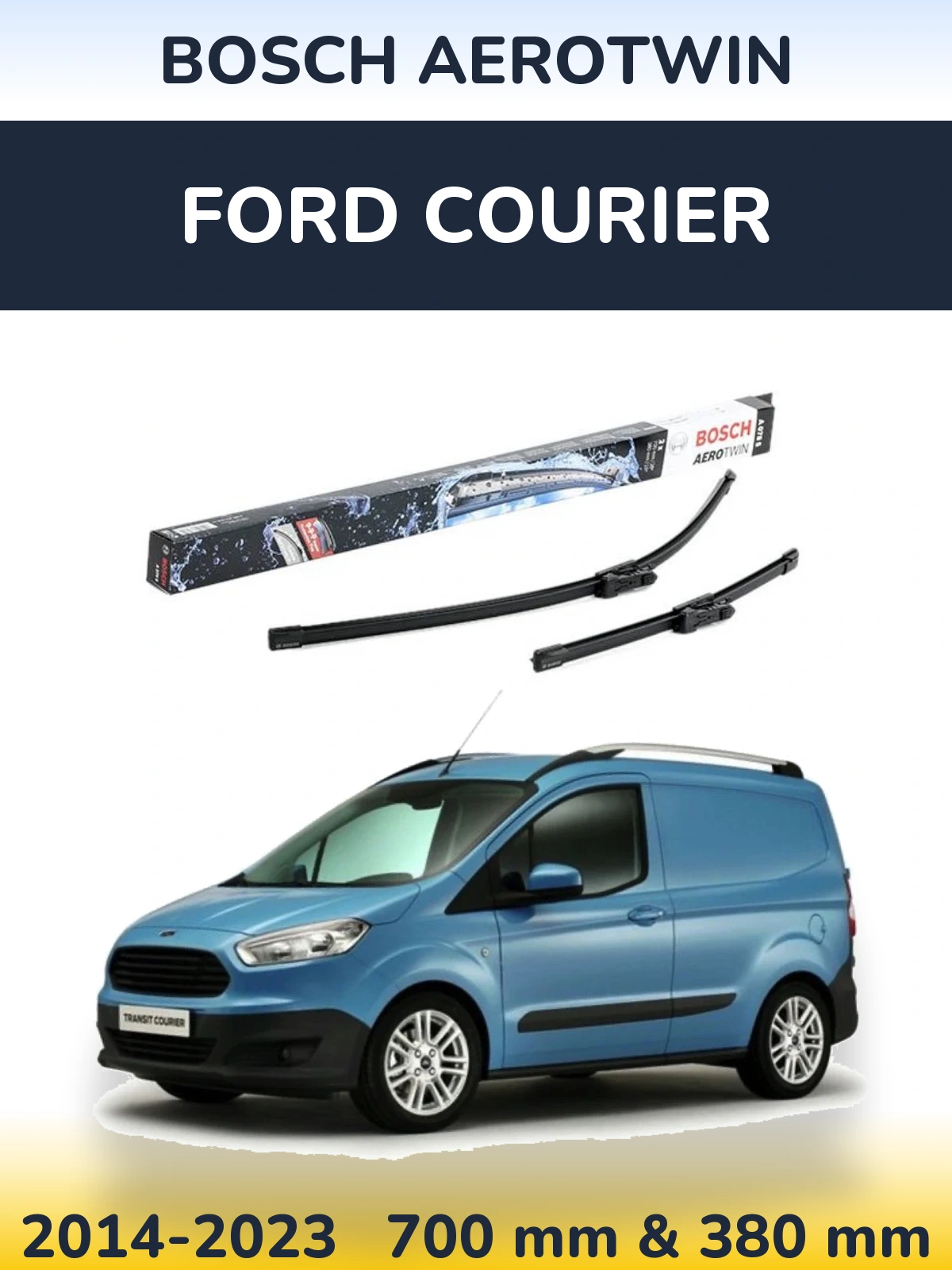 Komplet przednich wycieraczek BOSCH AeroTwin 700 & 380 mm do Ford Courier 2014-2023