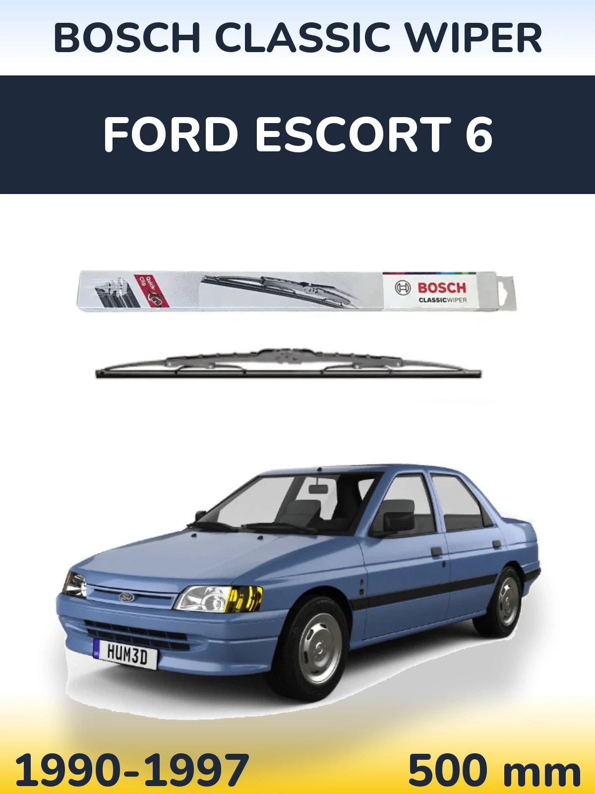 Tylna wycieraczka BOSCH Classic Wiper 500 mm do Ford Escort 6 1990-1997