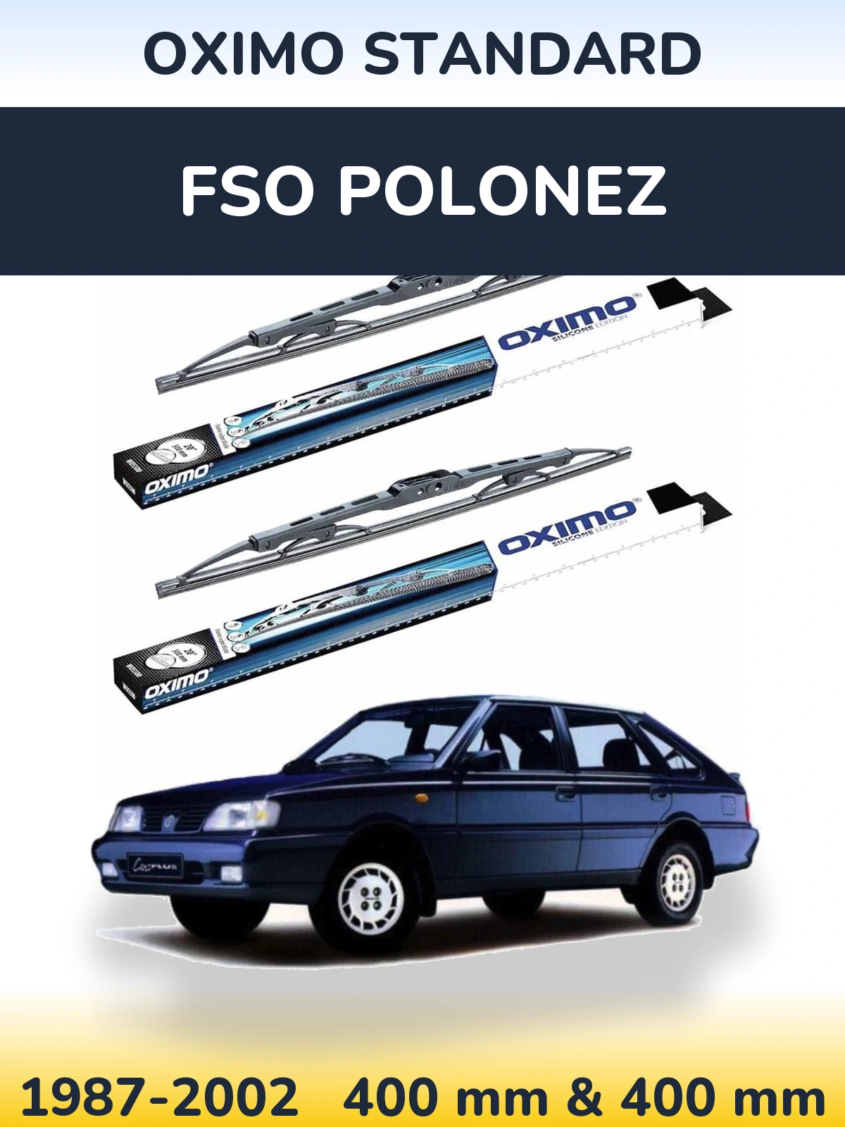 Комплект передних дворников Oximo Standard 400 & 400 мм для FSO Polonez 1987-2002
