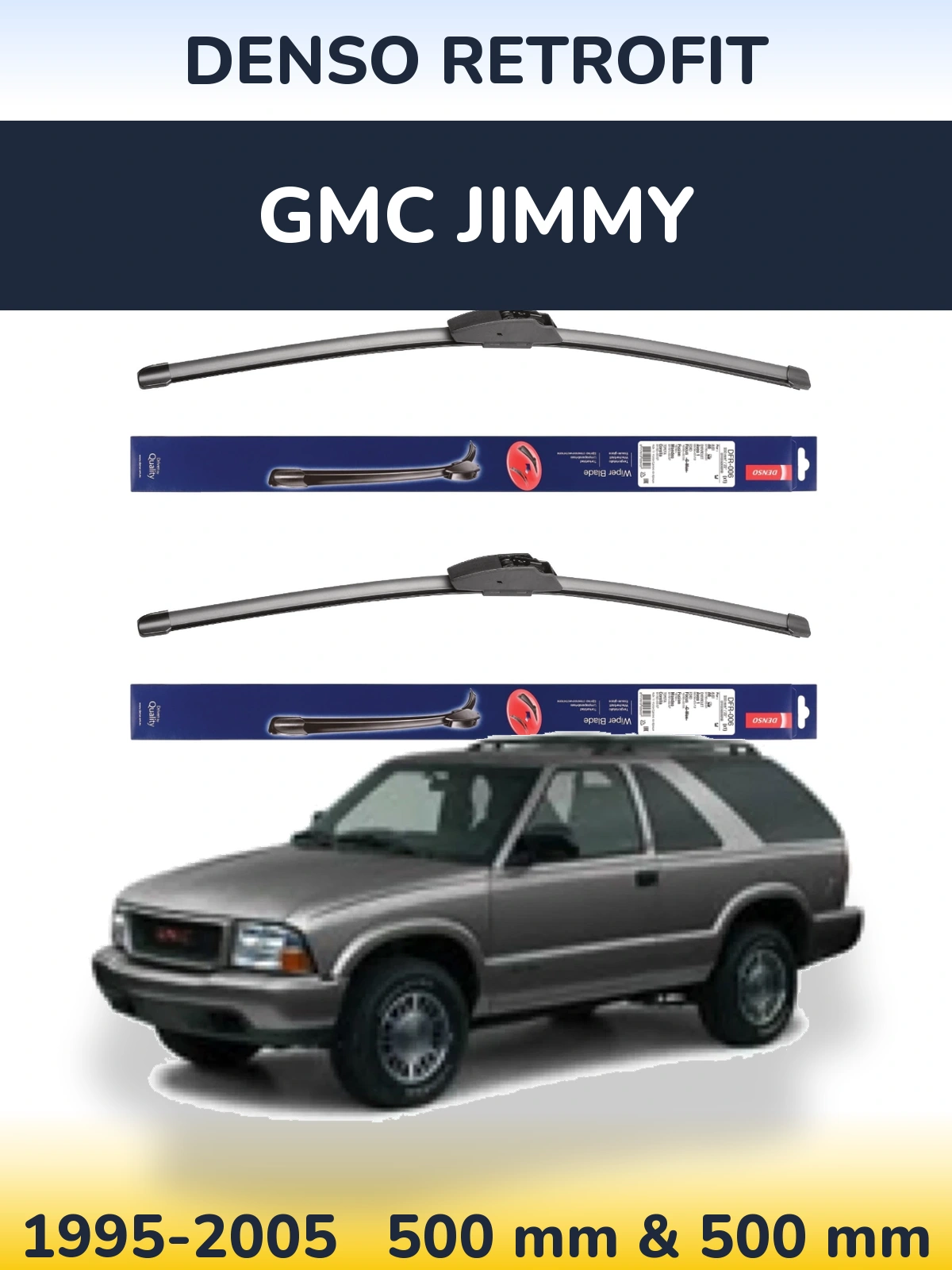 Комплект передних дворников Denso Retrofit 500 & 500 мм для GMC Jimmy 1995-2005