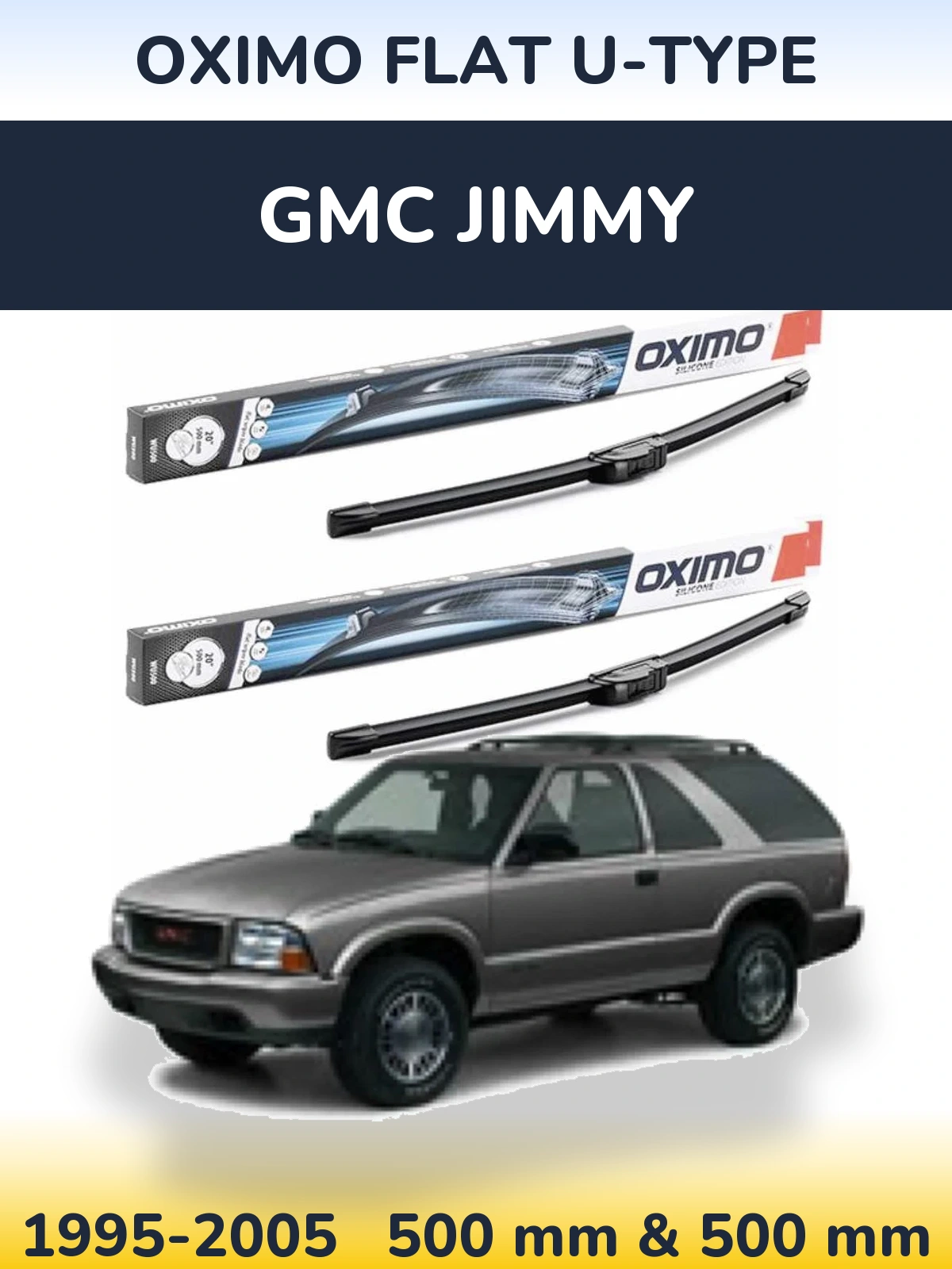 Комплект передних дворников Oximo Flat U-type 500 & 500 мм для GMC Jimmy 1995-2005