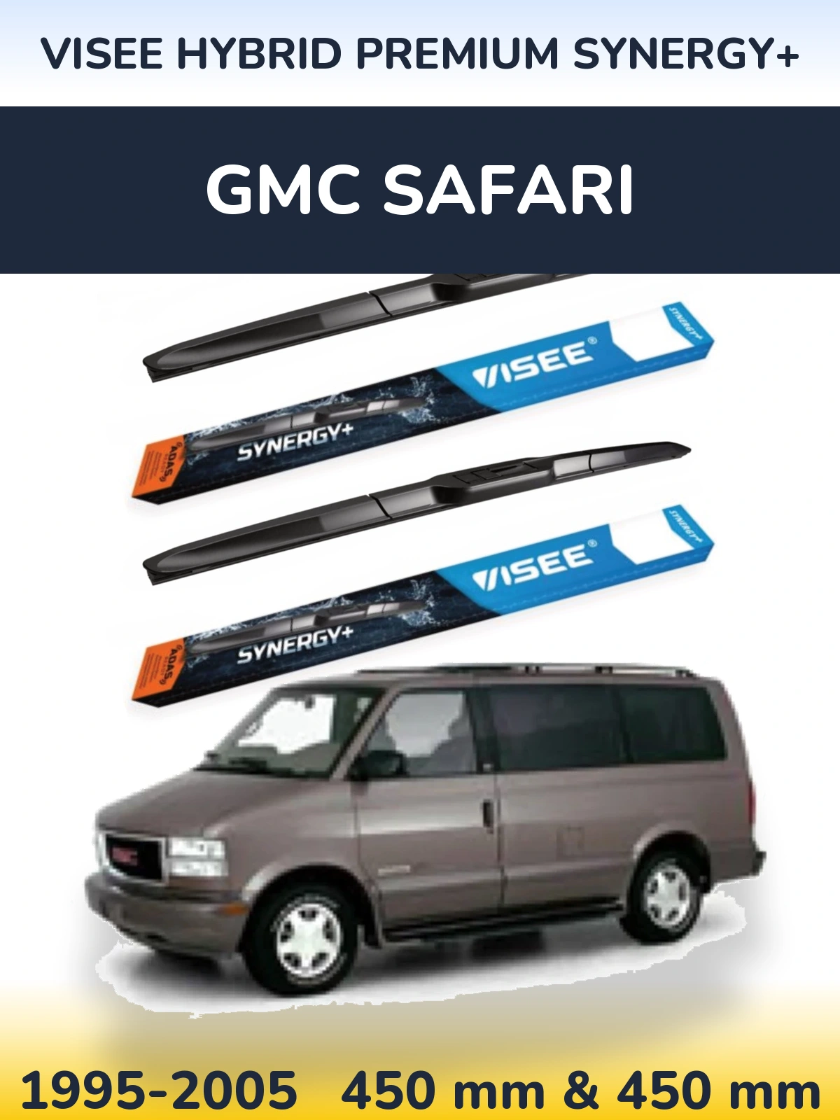 Комплект передніх щіток VISEE HYBRID PREMIUM SYNERGY+ 450 & 450 мм для GMC Safari 1995-2005