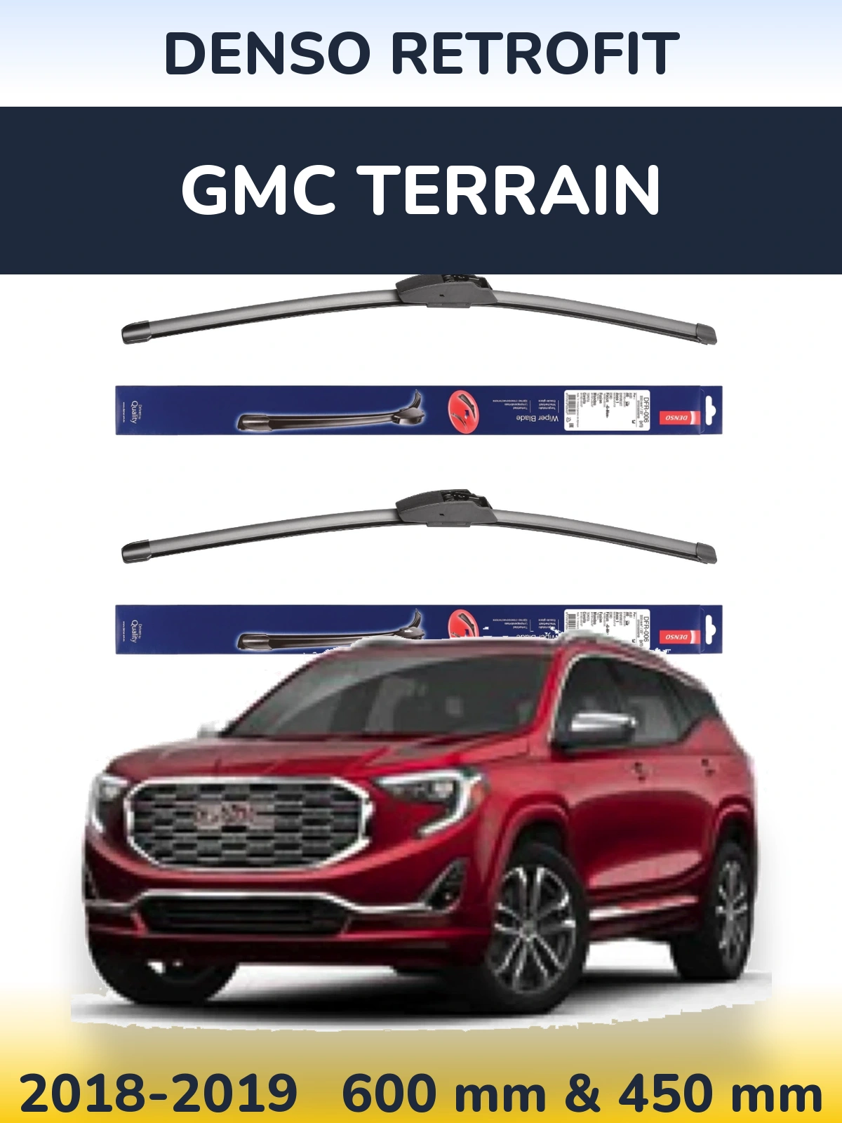 Комплект передніх щіток Denso Retrofit 600 & 450 мм для GMC Terrain 2018-2019