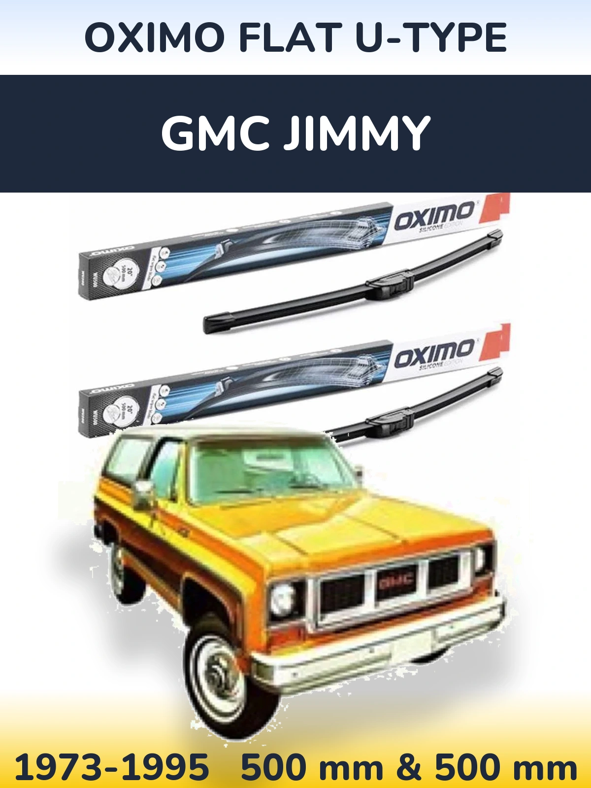 Комплект передних дворников Oximo Flat U-type 500 & 500 мм для GMC Jimmy 1973-1995