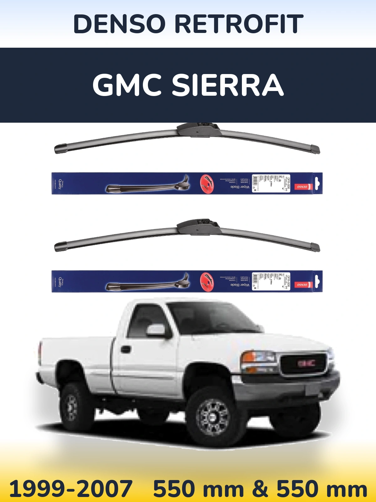 Комплект передних дворников Denso Retrofit 550 & 550 мм для GMC Sierra 1999-2007
