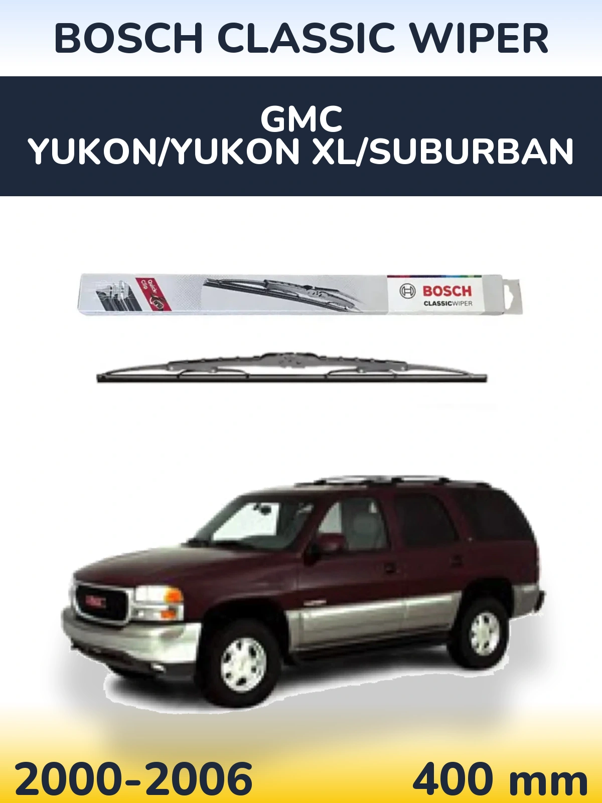 Tylna wycieraczka BOSCH Classic Wiper 400 mm do GMC Yukon/Yukon XL/Suburban 2000-2006