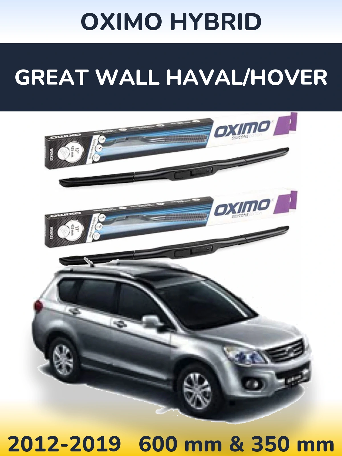 Komplet przednich wycieraczek Oximo Hybrid 600 & 350 mm do Great Wall Haval/Hover 2012-2019