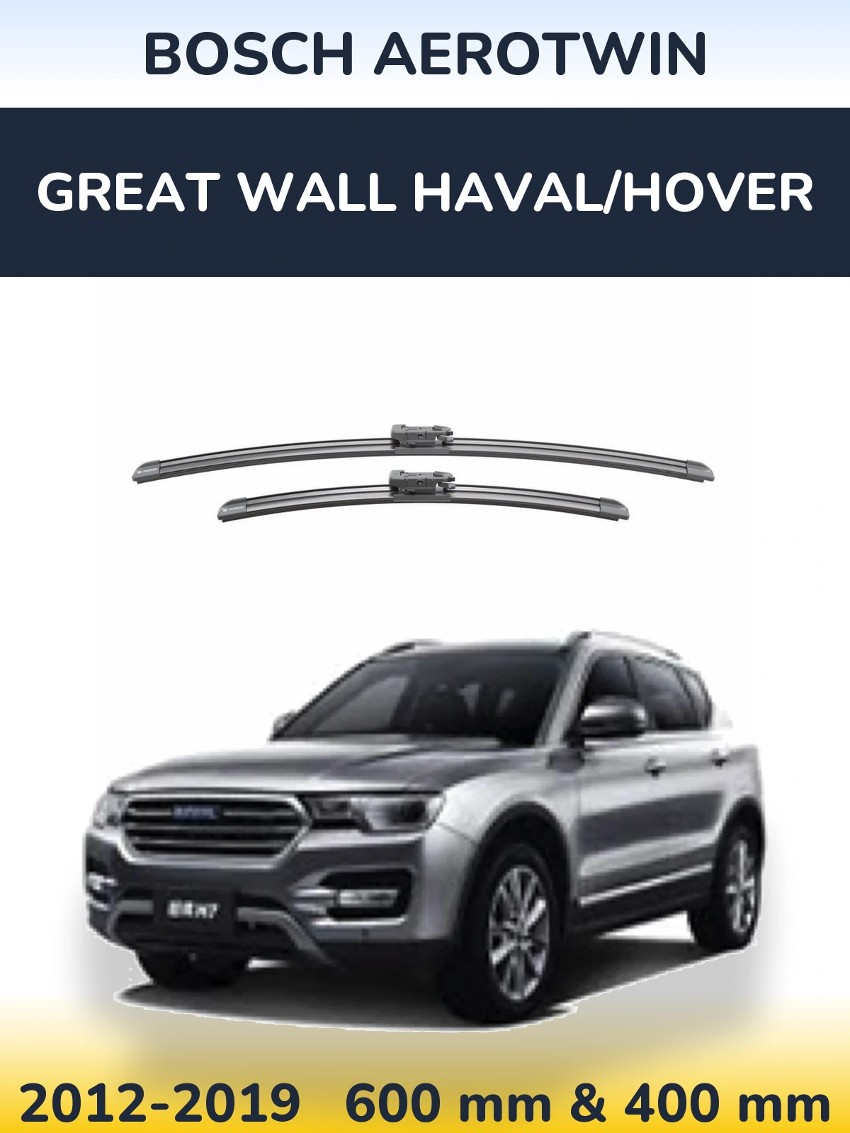 Комплект передних дворников BOSCH AeroTwin 600 & 400 мм для Great Wall Haval/Hover 2012-2019