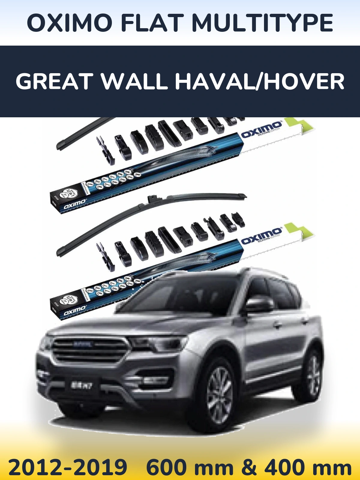 Komplet przednich wycieraczek Oximo Flat MultiType 600 & 400 mm do Great Wall Haval/Hover 2012-2019