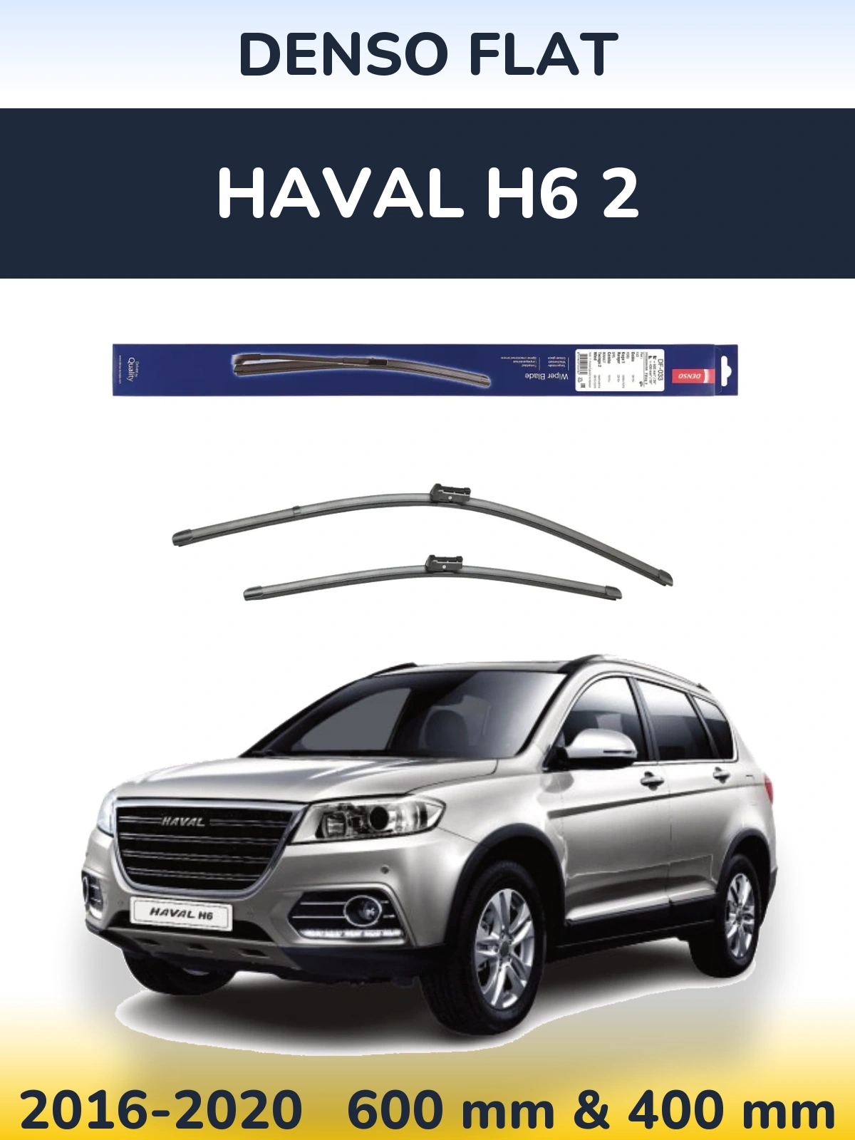 Komplet przednich wycieraczek Denso Flat 600 & 400 mm do Haval H6 2 2016-2020