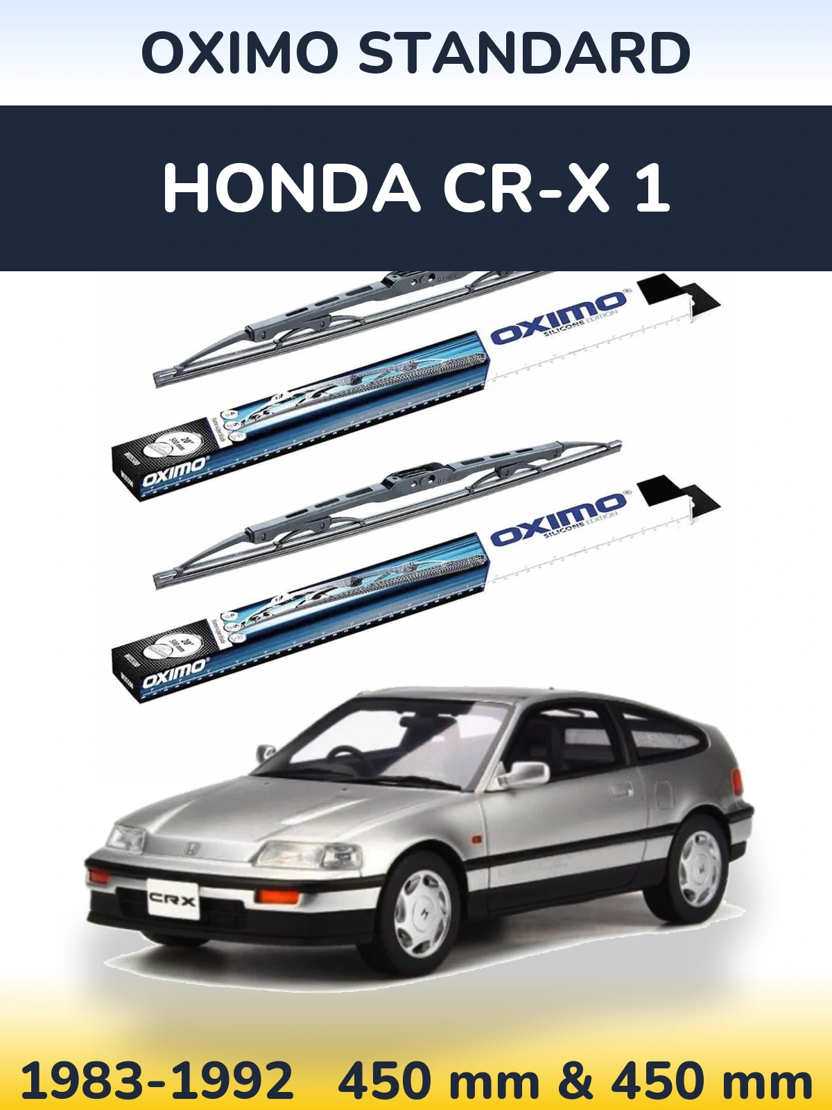 Комплект передних дворников Oximo Standard 450 & 450 мм для Honda CR-X 1 1983-1992