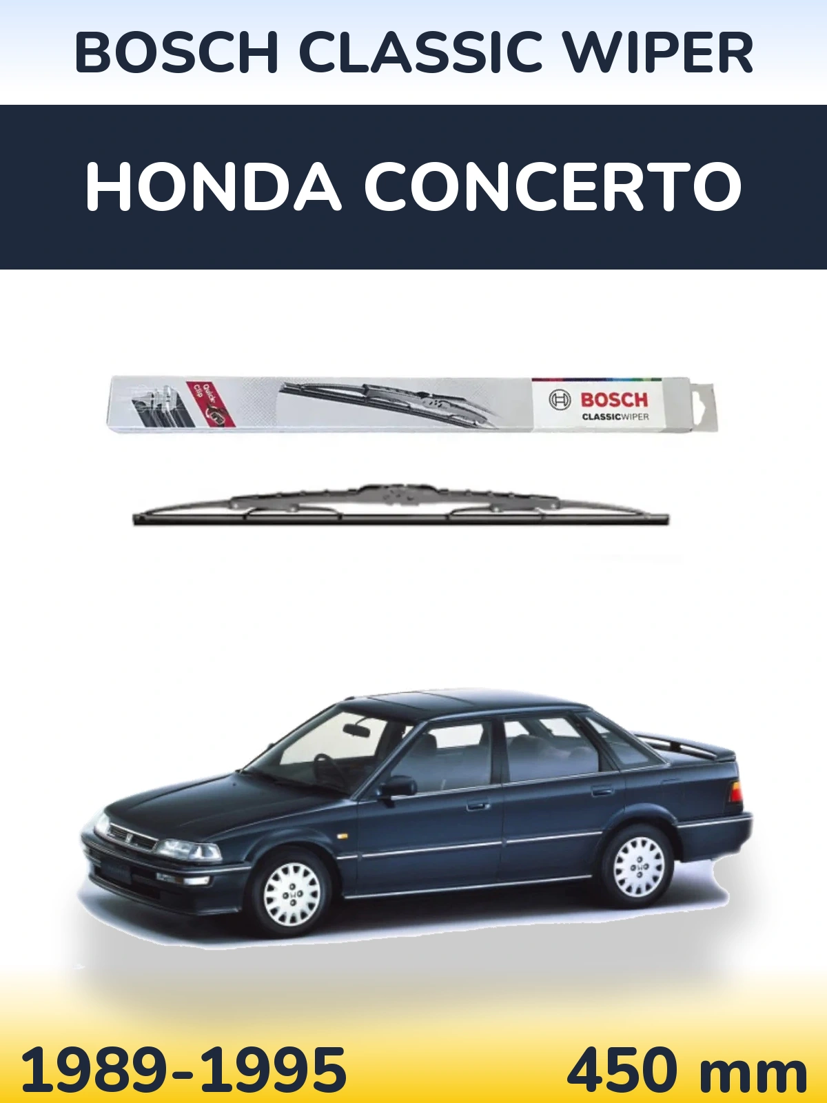 Rear wiper blade BOSCH Classic Wiper 450 mm for Honda Concerto 1989-1995