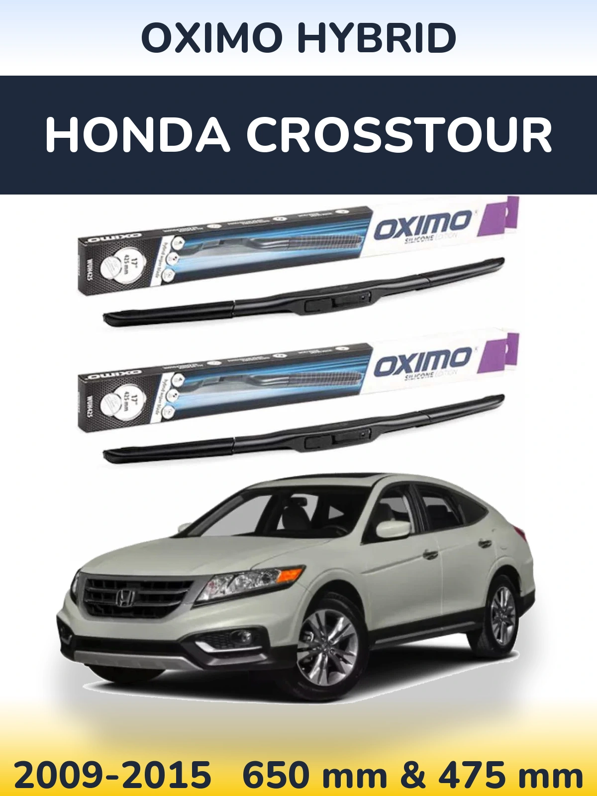 Комплект передніх щіток Oximo Hybrid 650 & 475 мм для Honda Crosstour 2009-2015