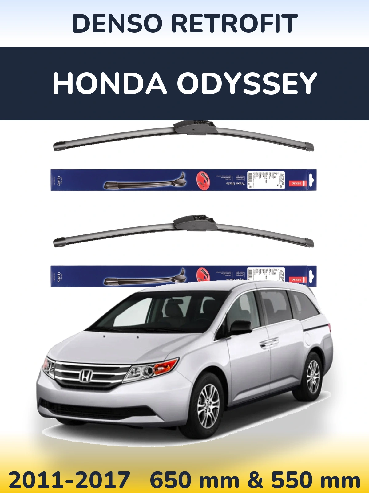 Комплект передніх щіток Denso Retrofit 650 & 550 мм для Honda Odyssey 2011-2017