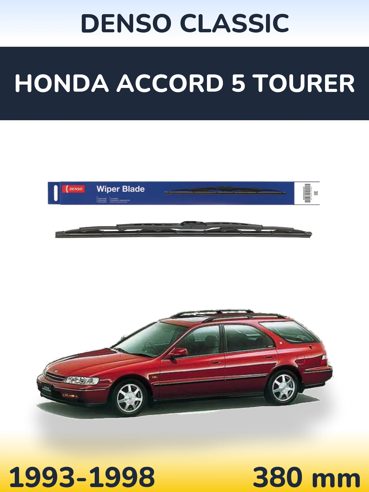 Tylna wycieraczka Denso Classic 380 mm do Honda Accord 5 Tourer 1993-1998