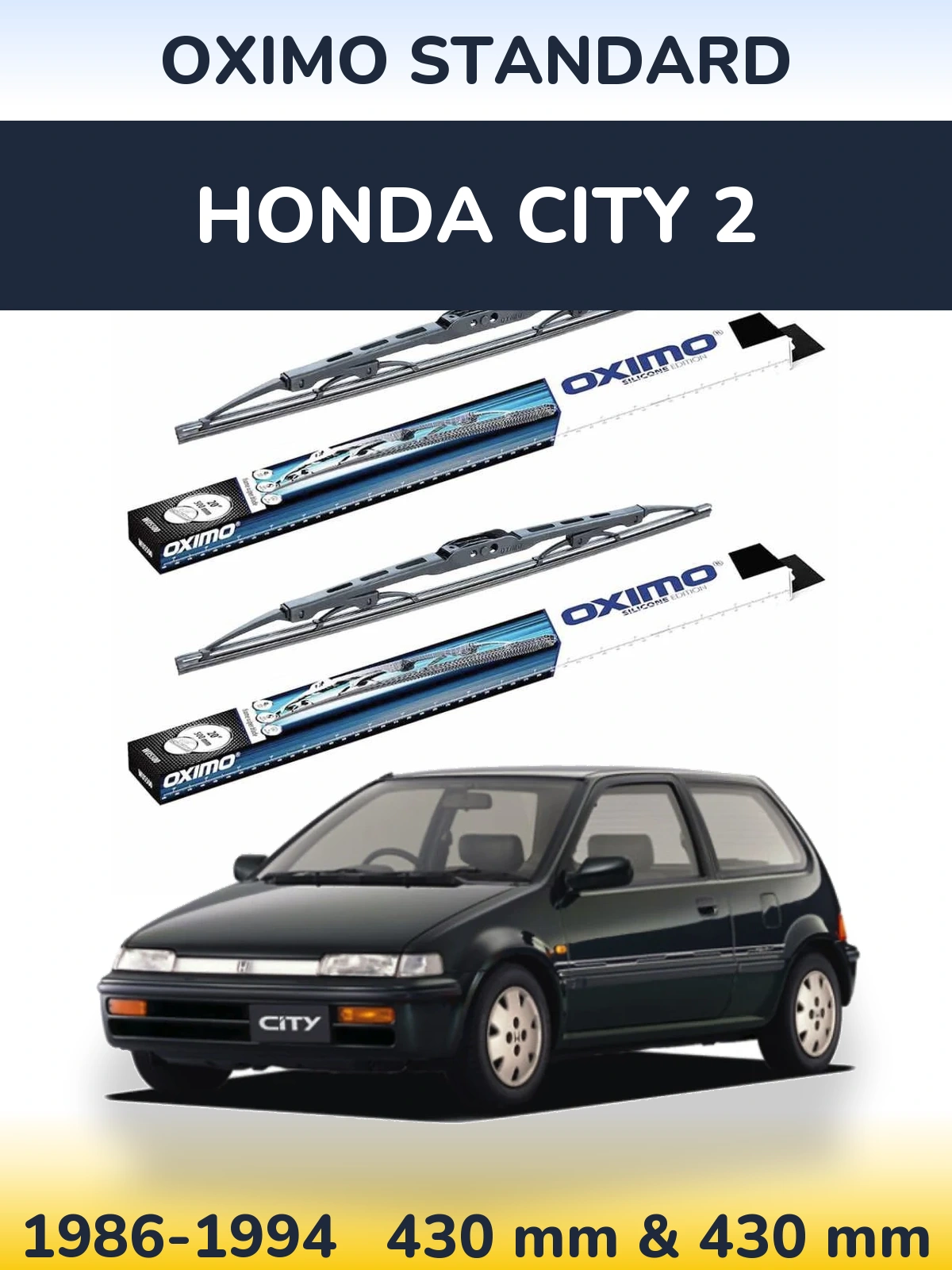 Комплект передніх щіток Oximo Standard 425 & 425 мм для Honda City 2 1986-1994