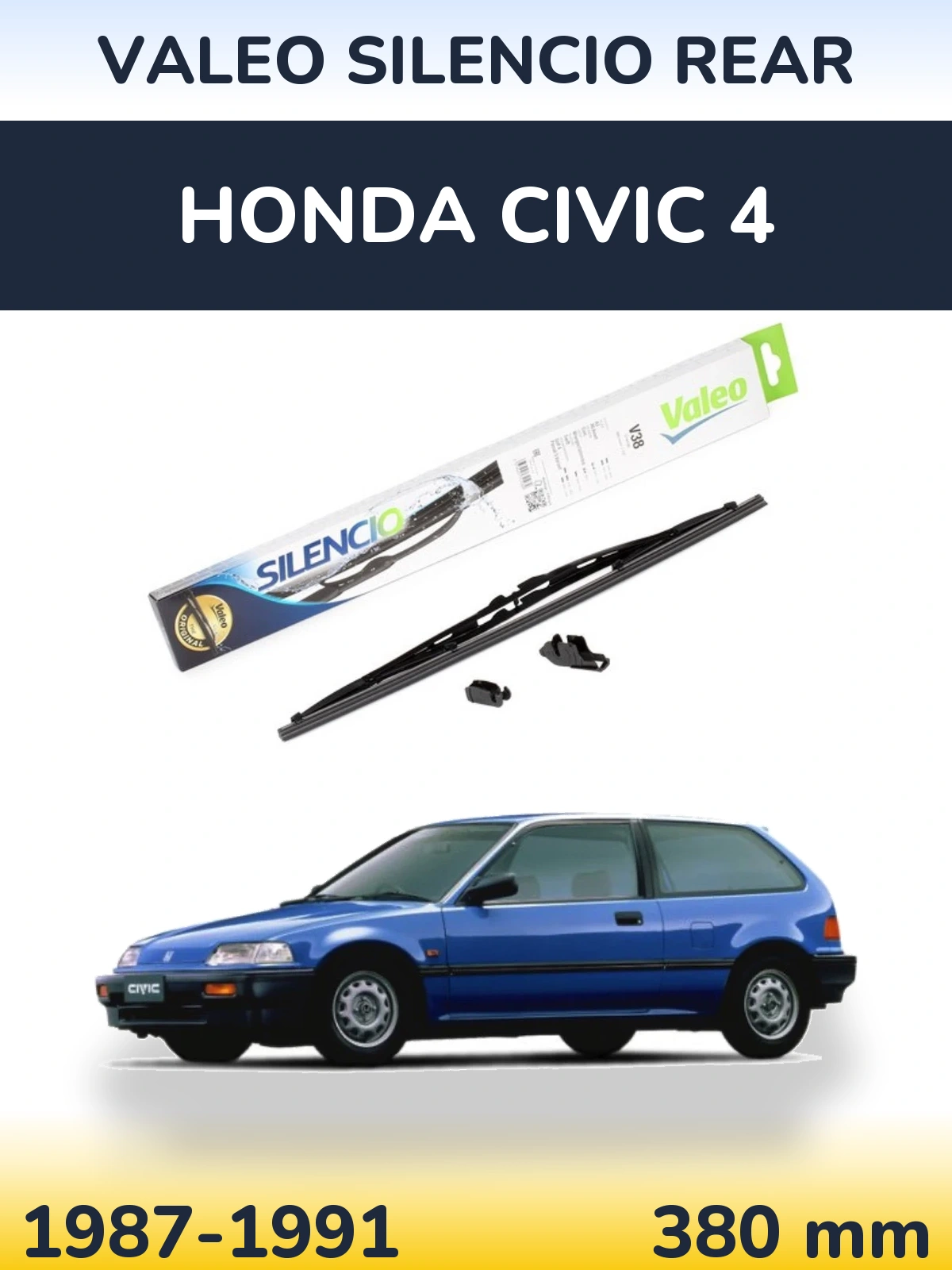 Задня щітка Valeo Silencio Rear 380 мм для Honda Civic 4 1987-1991