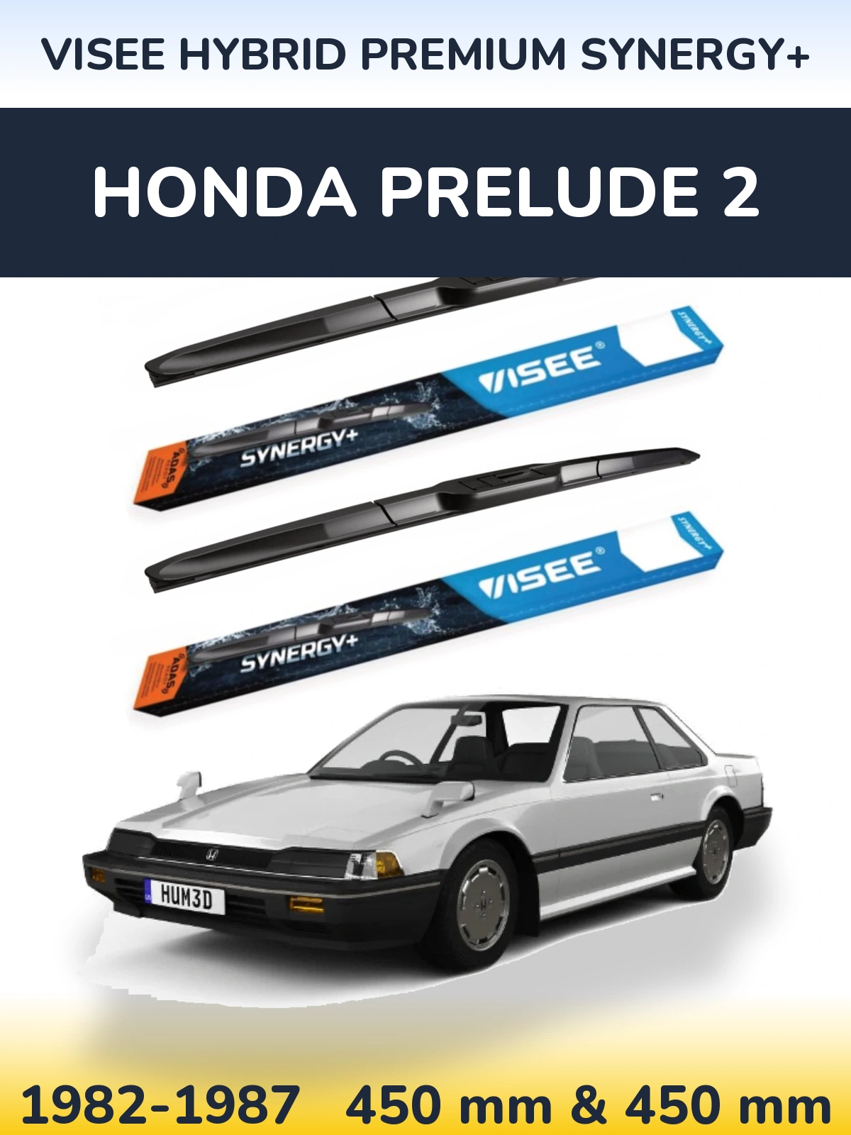 Комплект передніх щіток VISEE HYBRID PREMIUM SYNERGY+ 450 & 450 мм для Honda Prelude 2 1982-1987