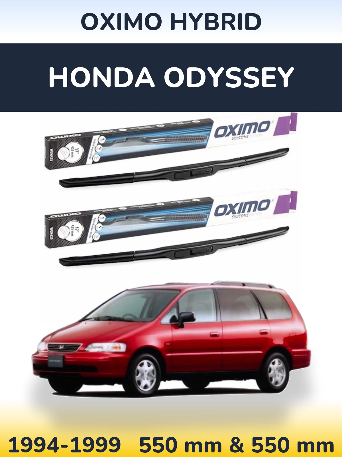 Комплект передних дворников Oximo Hybrid 550 & 550 мм для Honda Odyssey 1994-1999