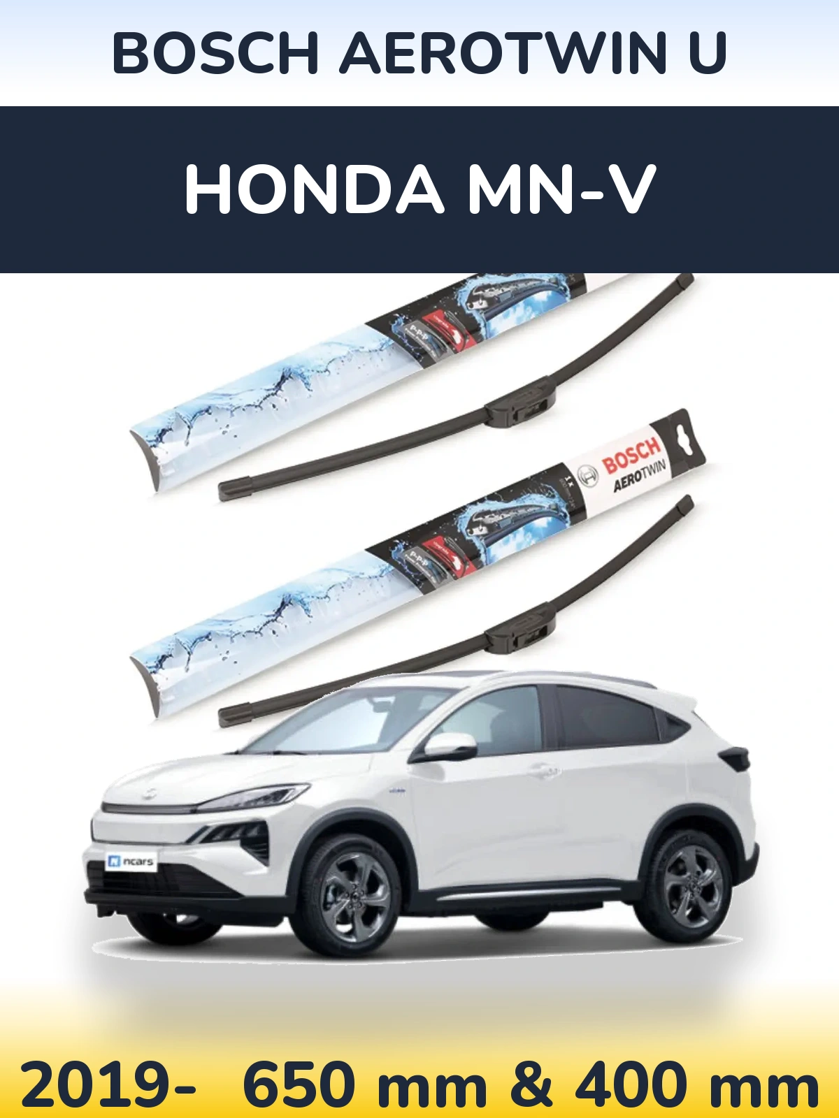 Komplet przednich wycieraczek BOSCH AeroTwin U 650 & 400 mm do Honda MN-V 2019-2026