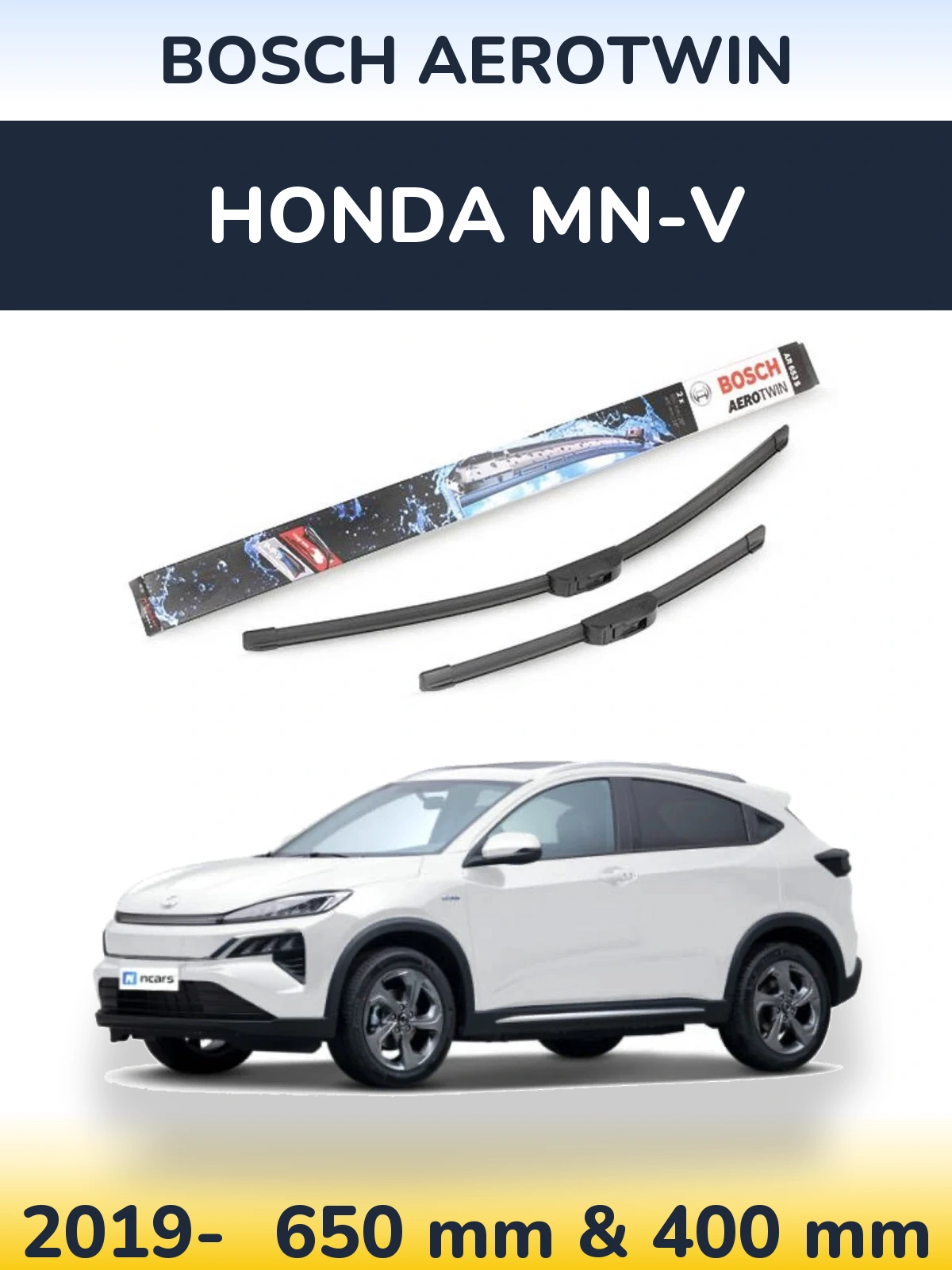 Komplet przednich wycieraczek BOSCH AeroTwin 650 & 400 mm do Honda MN-V 2019-2026