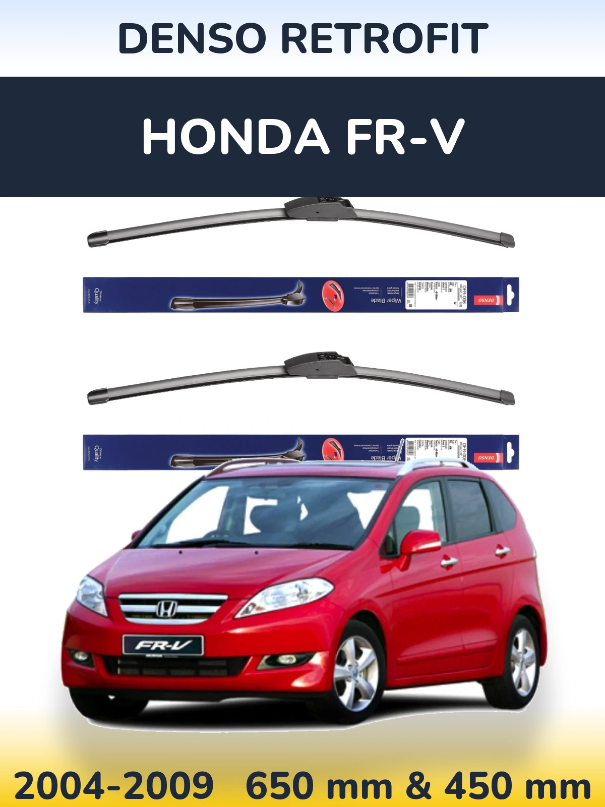 Комплект передних дворников Denso Retrofit 650 & 450 мм для Honda FR-V 2004-2009