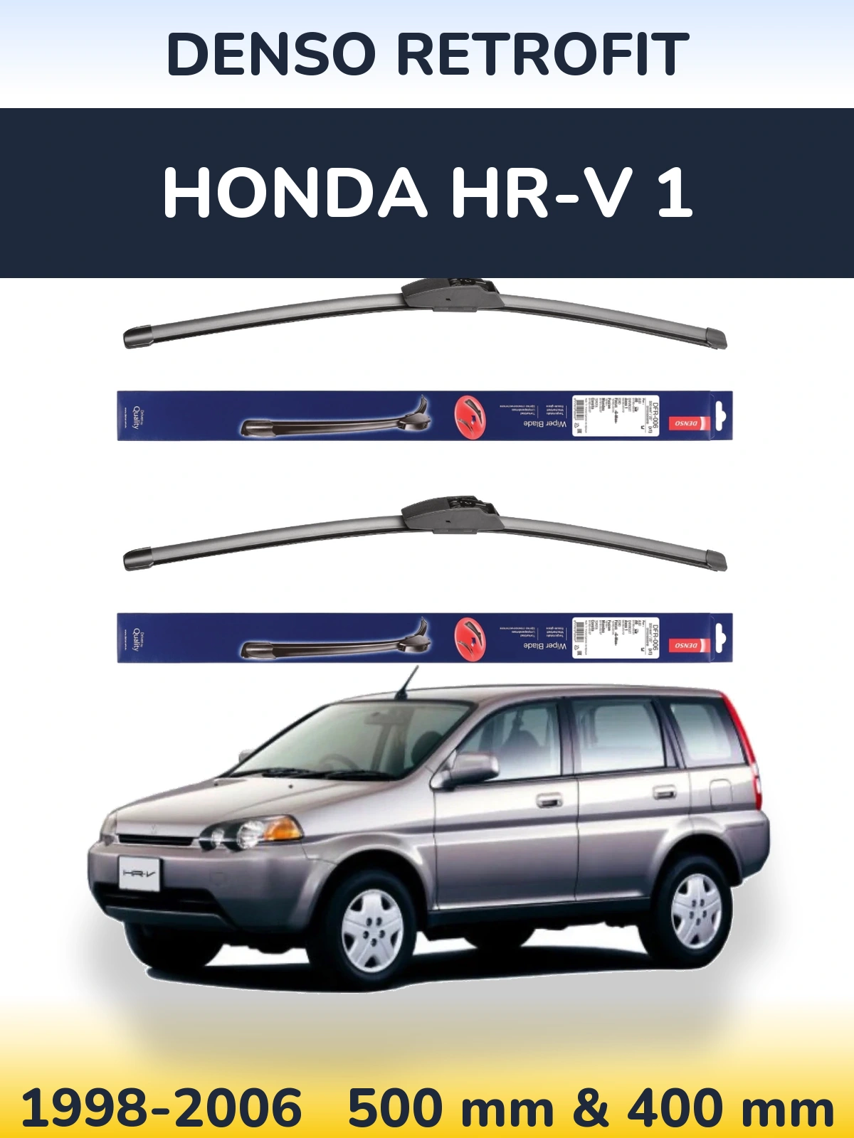 Комплект передних дворников Denso Retrofit 500 & 400 мм для Honda HR-V 1 1998-2006