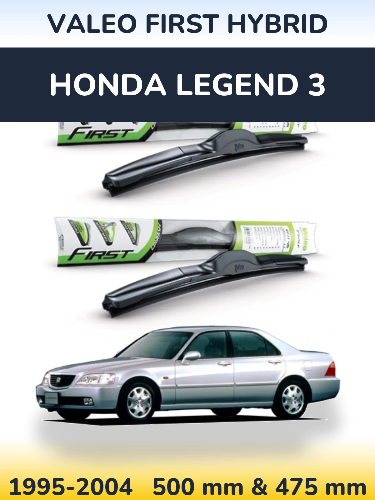 Комплект передних дворников Valeo First Hybrid 500 & 475 мм для Honda Legend 3 1995-2004