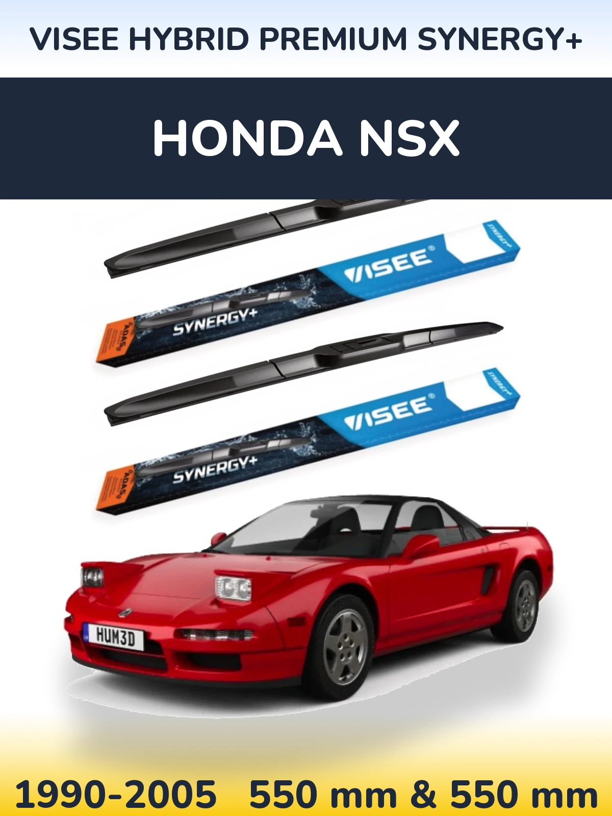 Комплект передних дворников VISEE HYBRID PREMIUM SYNERGY+ 550 & 550 мм для Honda NSX 1990-2005