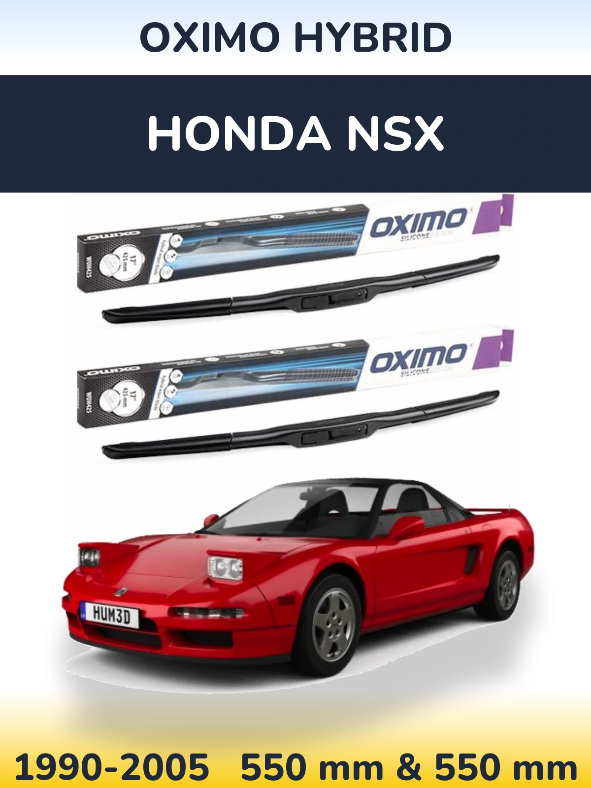 Комплект передних дворников Oximo Hybrid 550 & 550 мм для Honda NSX 1990-2005