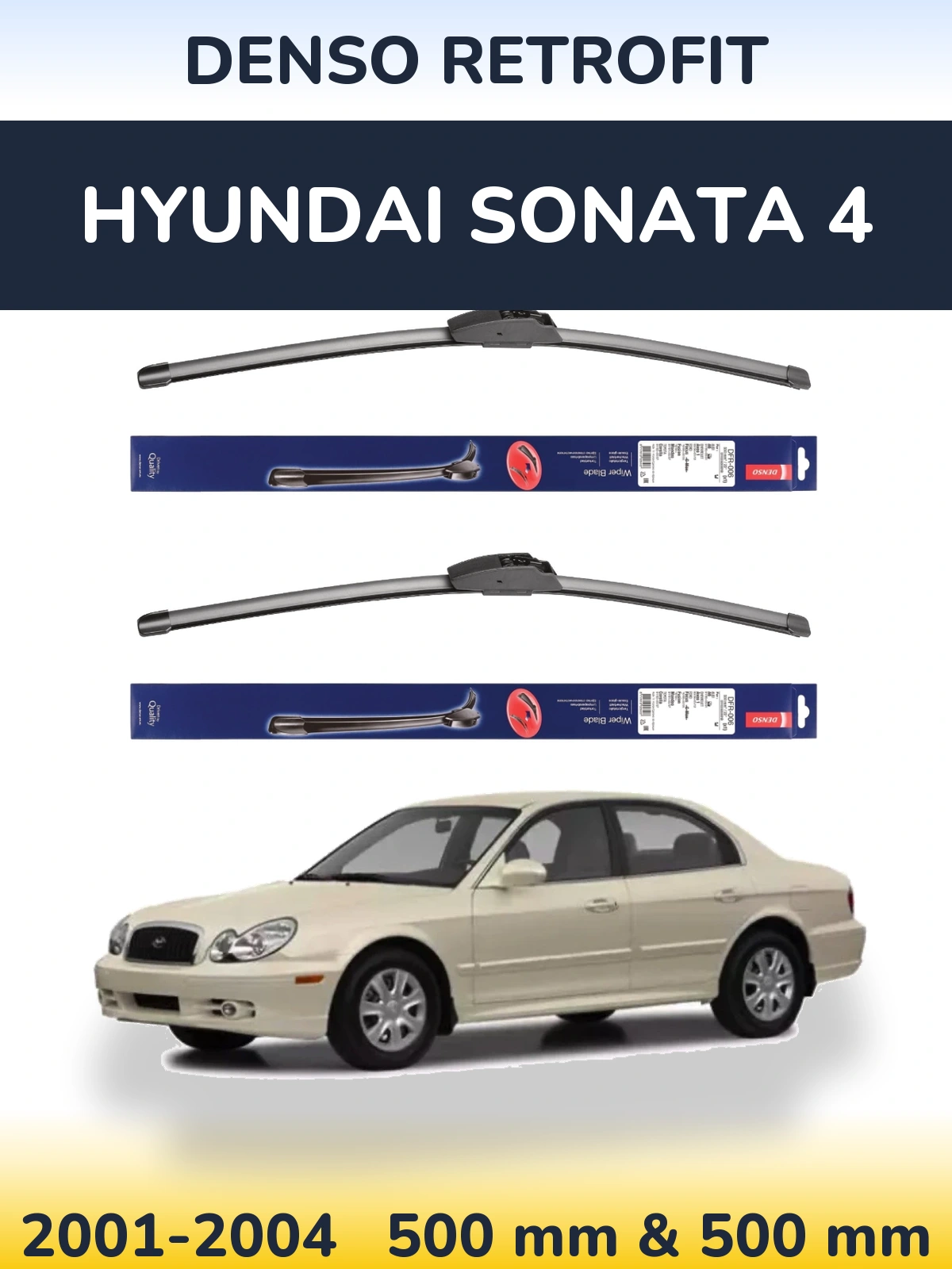 Komplet przednich wycieraczek Denso Retrofit 500 & 500 mm do Hyundai Sonata 4 2001-2004