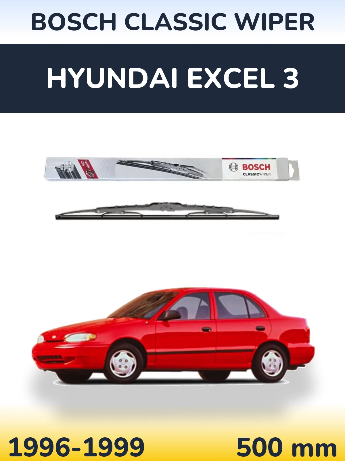 Задний дворник BOSCH Classic Wiper 500 мм для Hyundai Excel 3 1996-1999