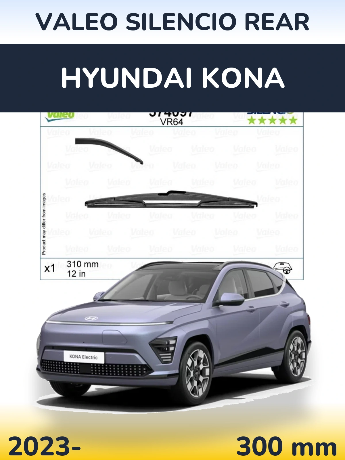 Rear wiper blade Valeo Silencio Rear 310 mm for Hyundai Kona 2023-2026