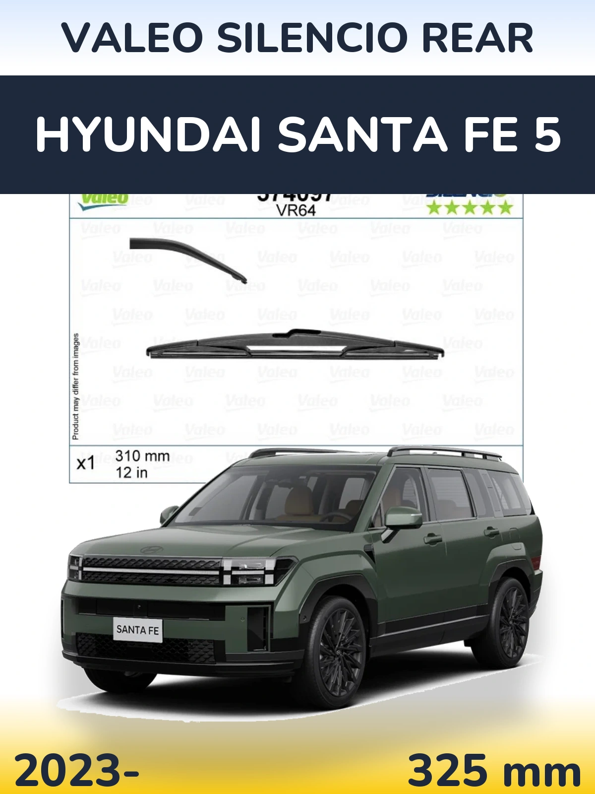 Rear wiper blade Valeo Silencio Rear 310 mm for Hyundai Santa Fe 5 2023-2026