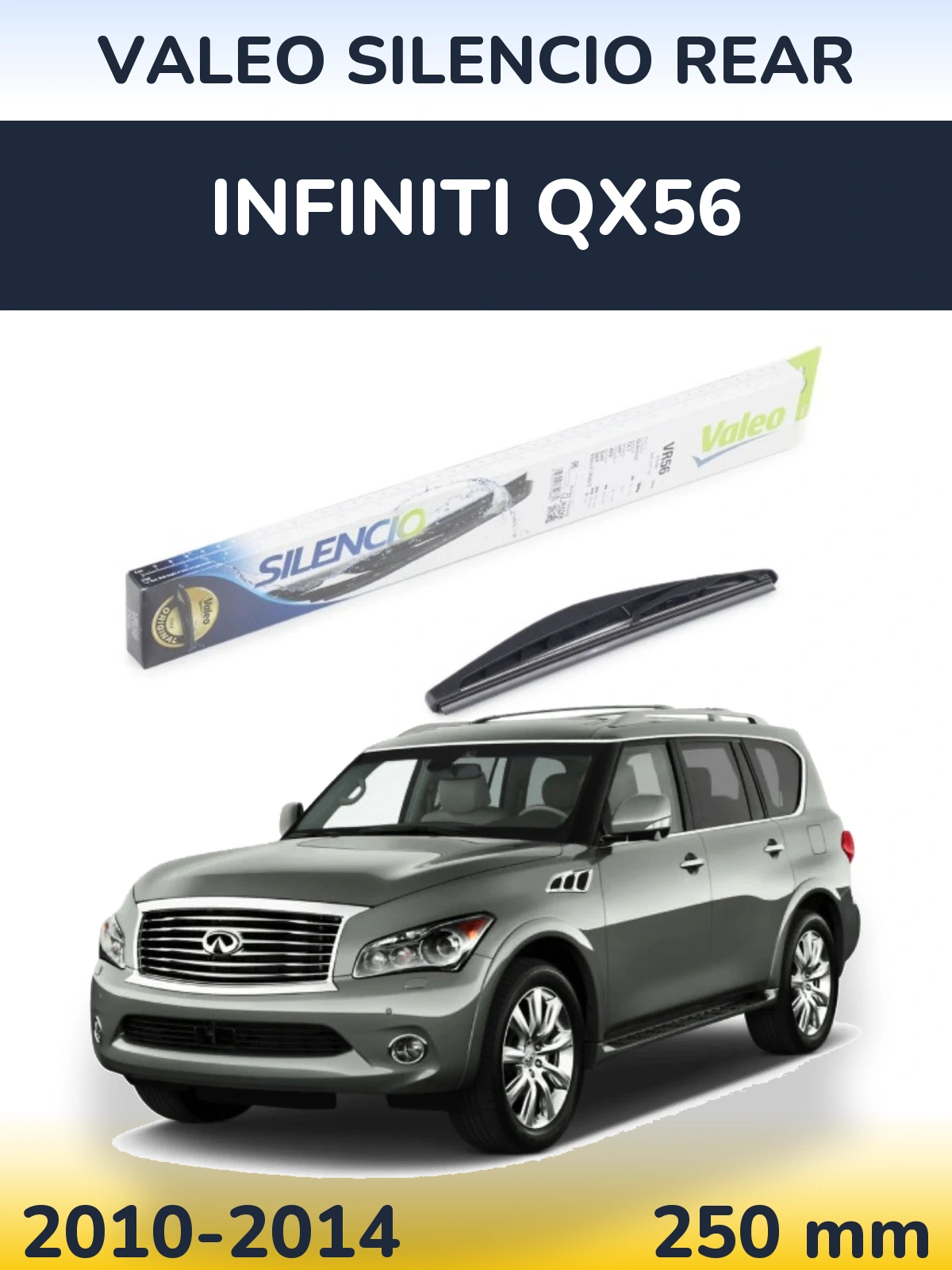 Rear wiper blade Valeo Silencio Rear 240 mm for Infiniti QX56 2010-2014
