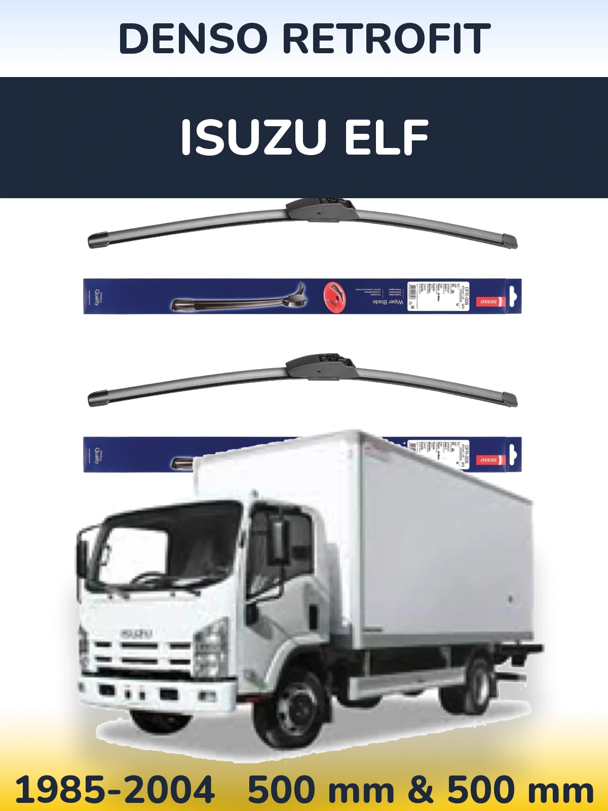Комплект передних дворников Denso Retrofit 500 & 500 мм для Isuzu ELF 1985-2004