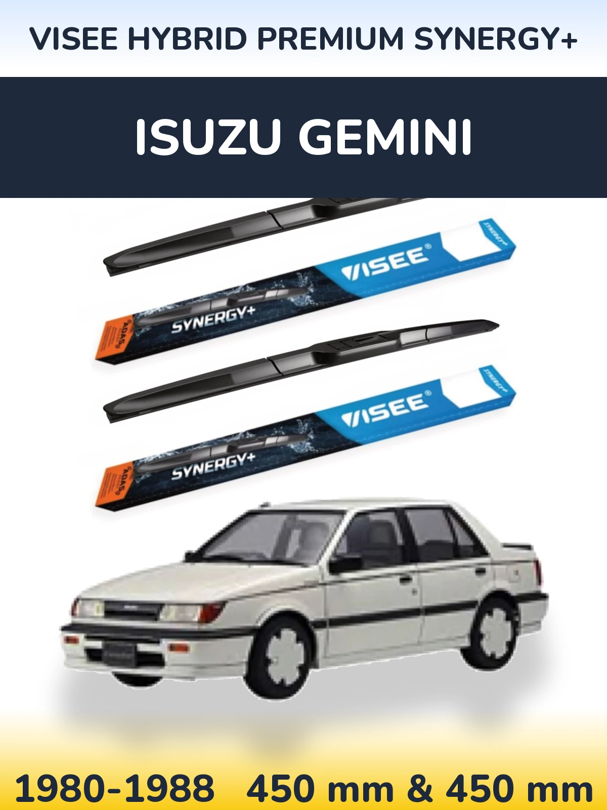 Komplet przednich wycieraczek VISEE HYBRID PREMIUM SYNERGY+ 450 & 450 mm do Isuzu Gemini 1980-1988