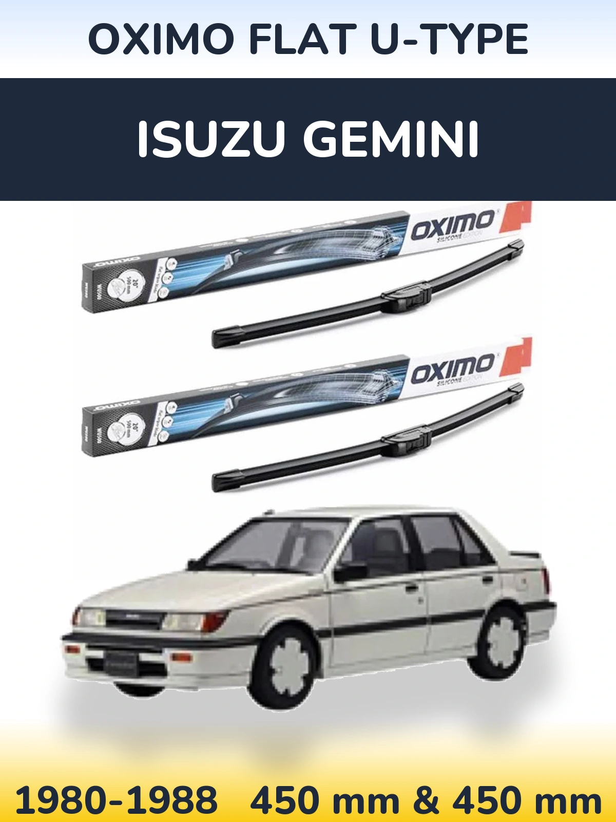 Комплект передних дворников Oximo Flat U-type 450 & 450 мм для Isuzu Gemini 1980-1988