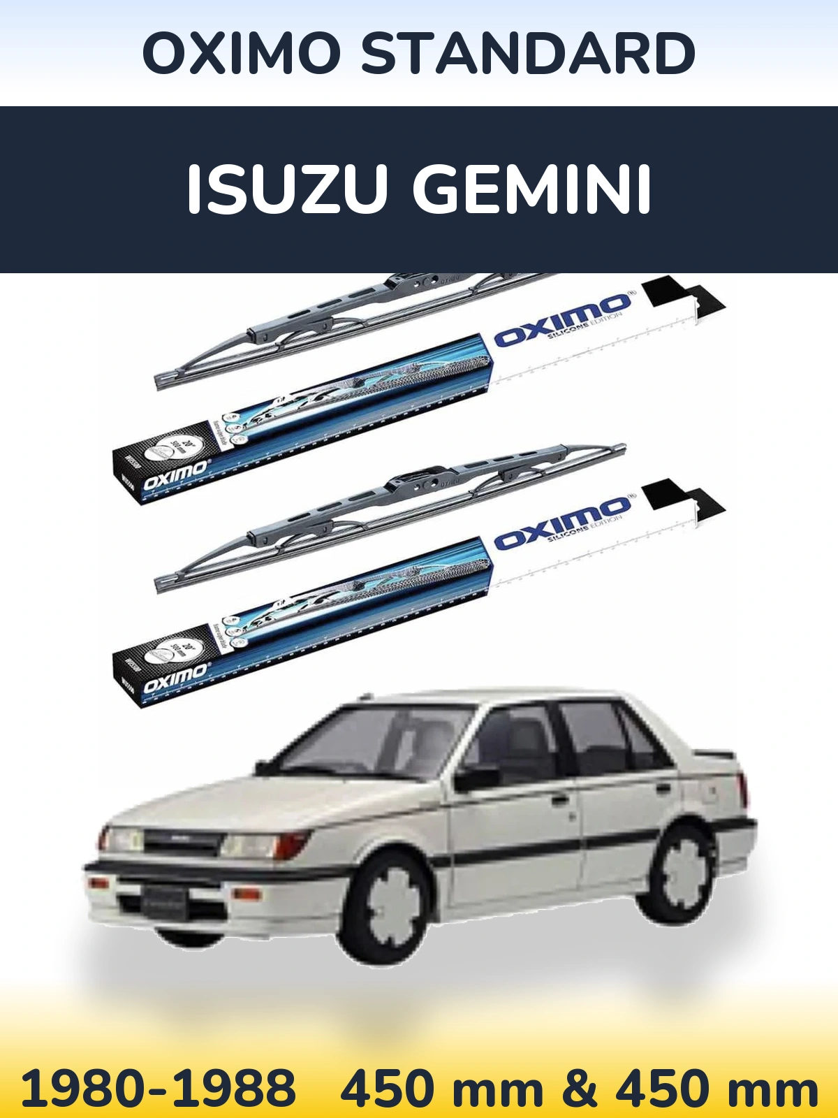 Комплект передних дворников Oximo Standard 450 & 450 мм для Isuzu Gemini 1980-1988
