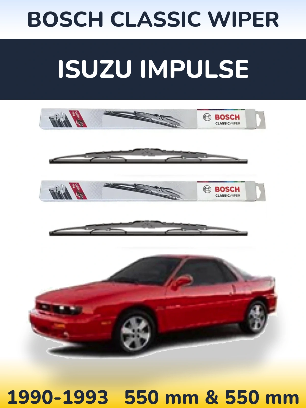 Комплект передних дворников BOSCH Classic Wiper 550 & 550 мм для Isuzu Impulse 1990-1993