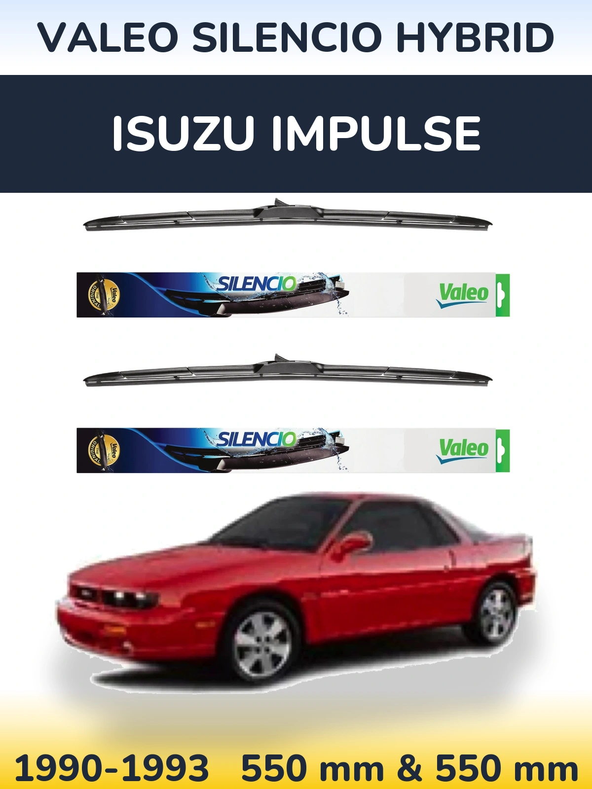 Комплект передних дворников Valeo Silencio Hybrid 550 & 550 мм для Isuzu Impulse 1990-1993