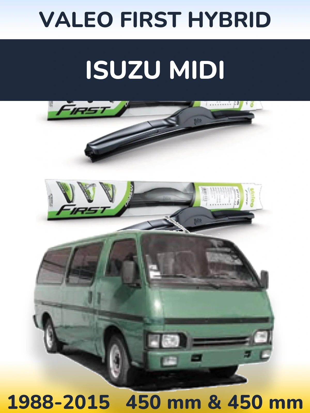 Комплект передних дворников Valeo First Hybrid 450 & 450 мм для Isuzu Midi 1988-2015