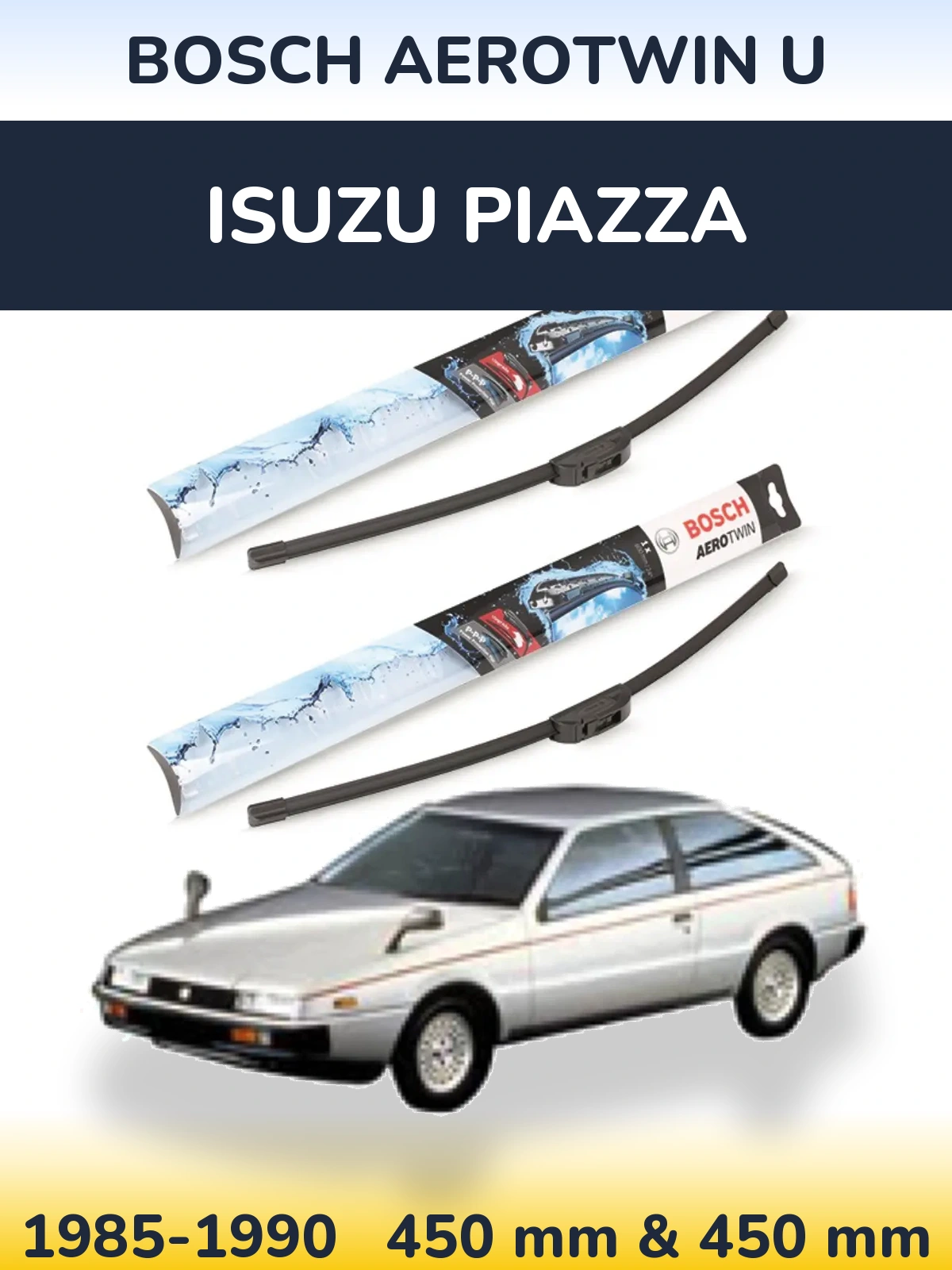 Комплект передних дворников BOSCH AeroTwin U 450 & 450 мм для Isuzu Piazza 1985-1990